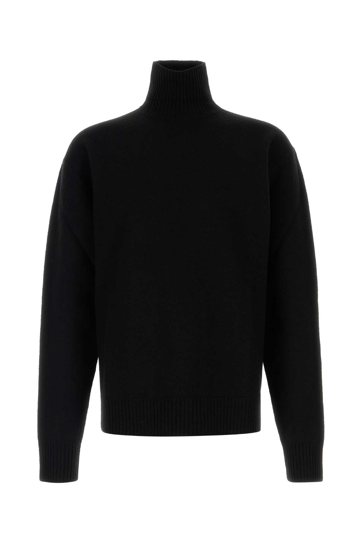 Jil Sander Wool Turtleneck Sweater With Ribbed Cuffs And Hem
