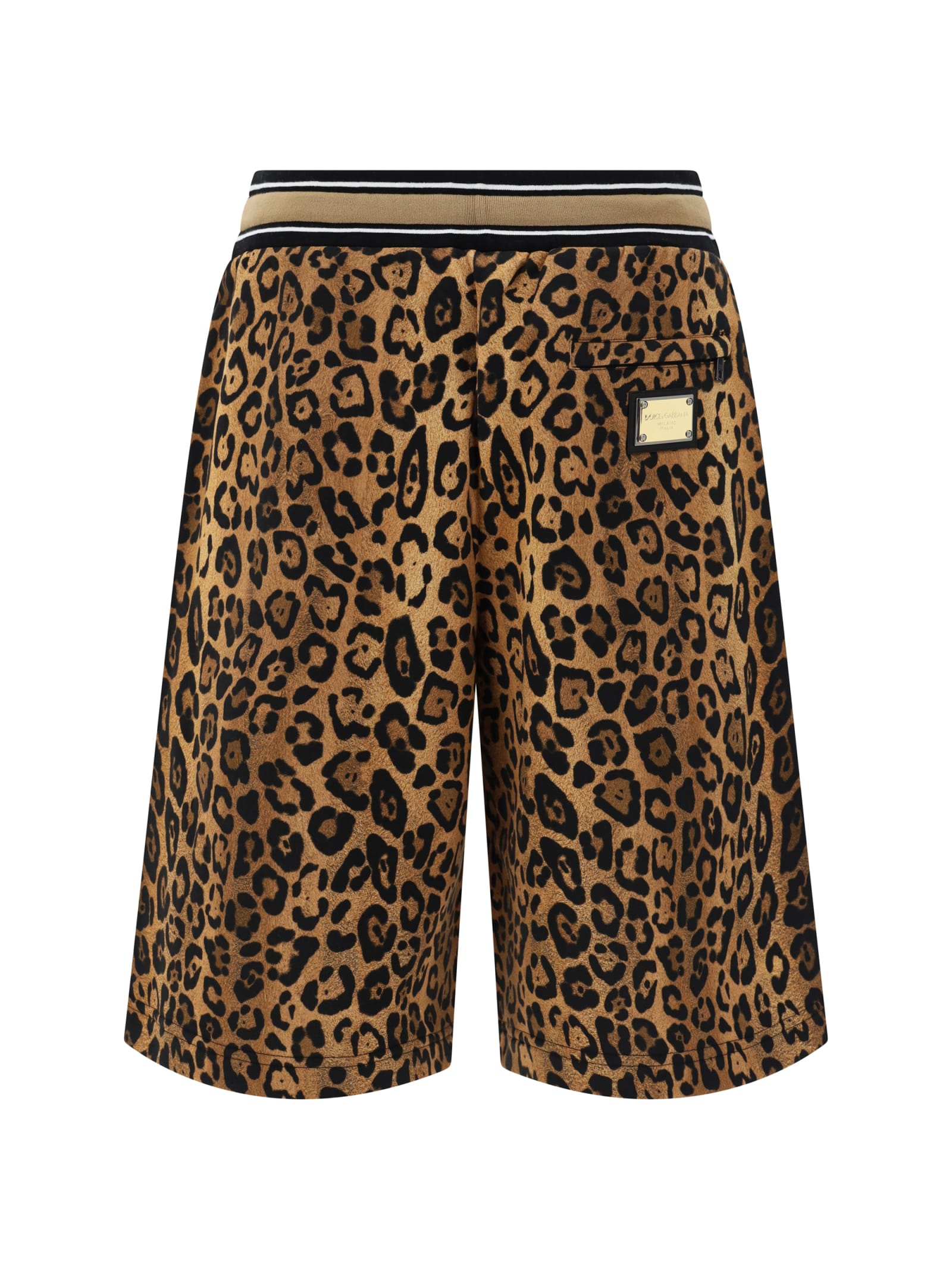 Shop Dolce & Gabbana Bermuda Shorts In Leo Ingrand Marrone