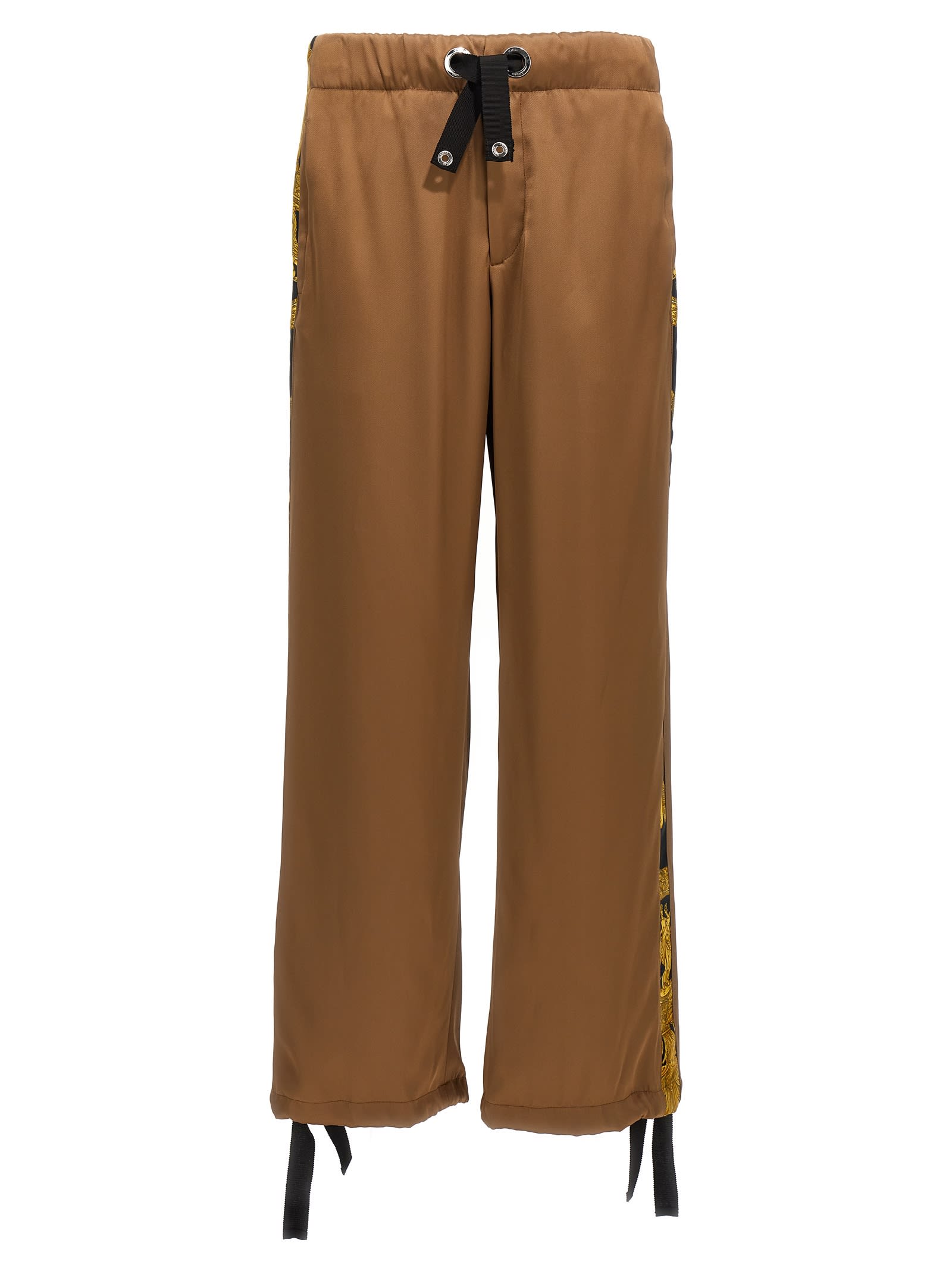 Shop Versace Barocco Pants In Brown