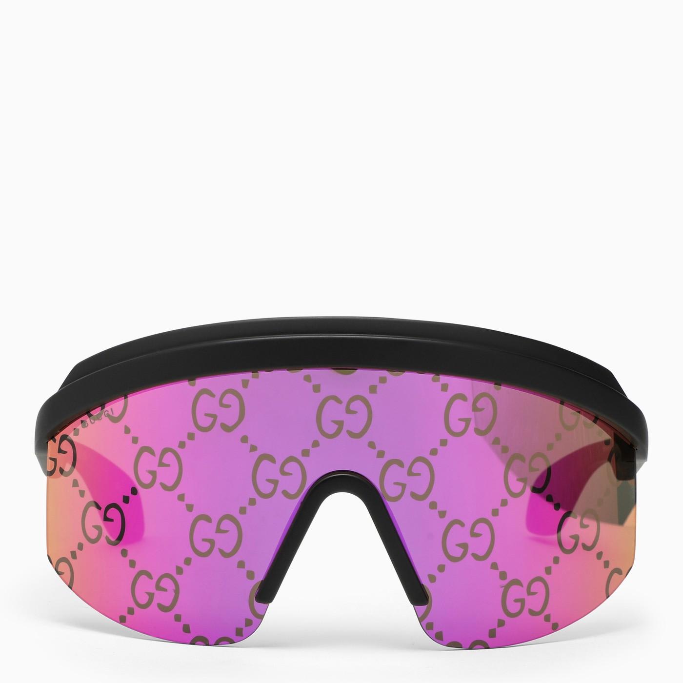 Shop Gucci Black\/pink Gg Mask Sunglasses