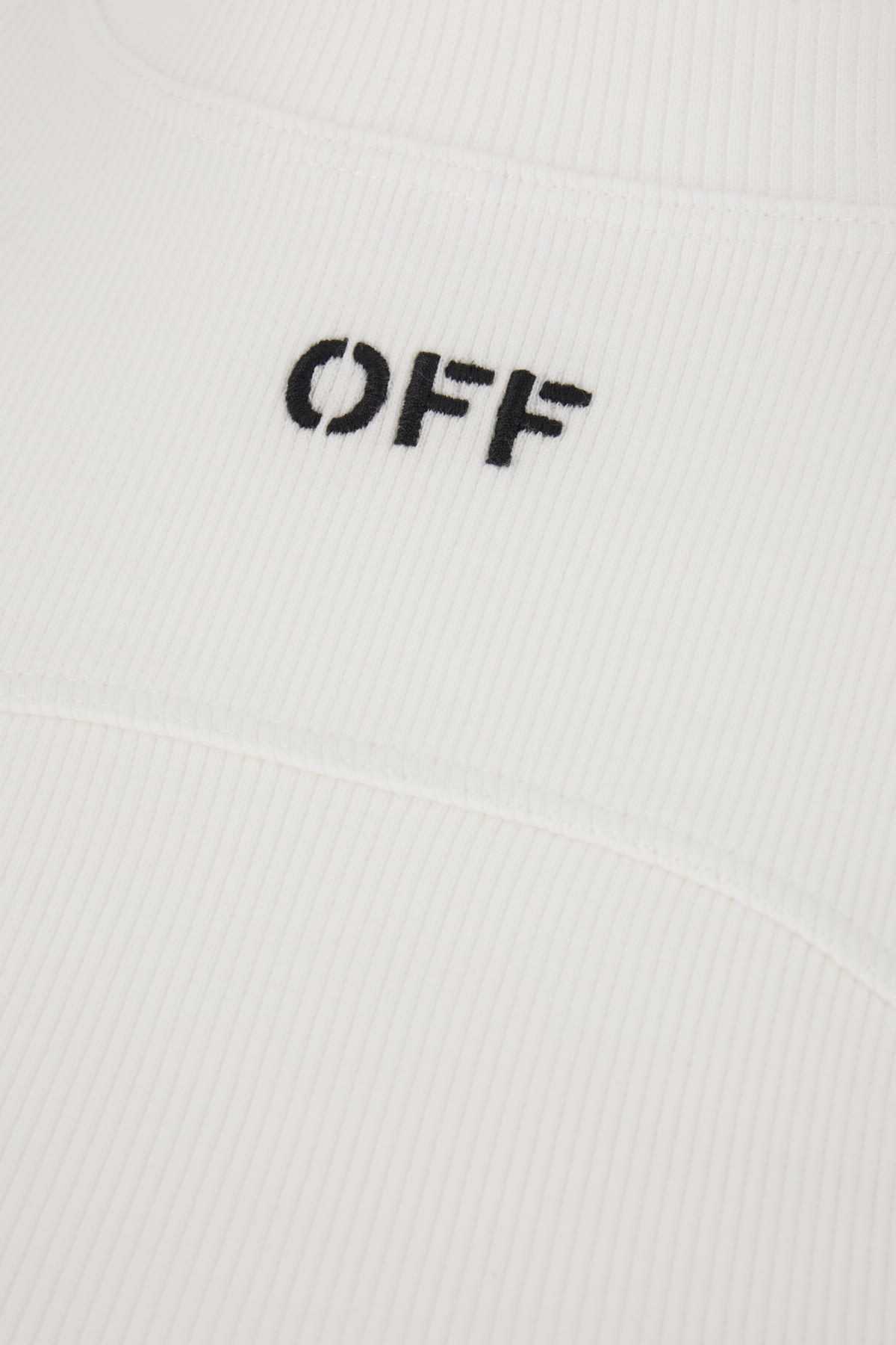 Shop Off-white White Stretch Cotton Top In White Black