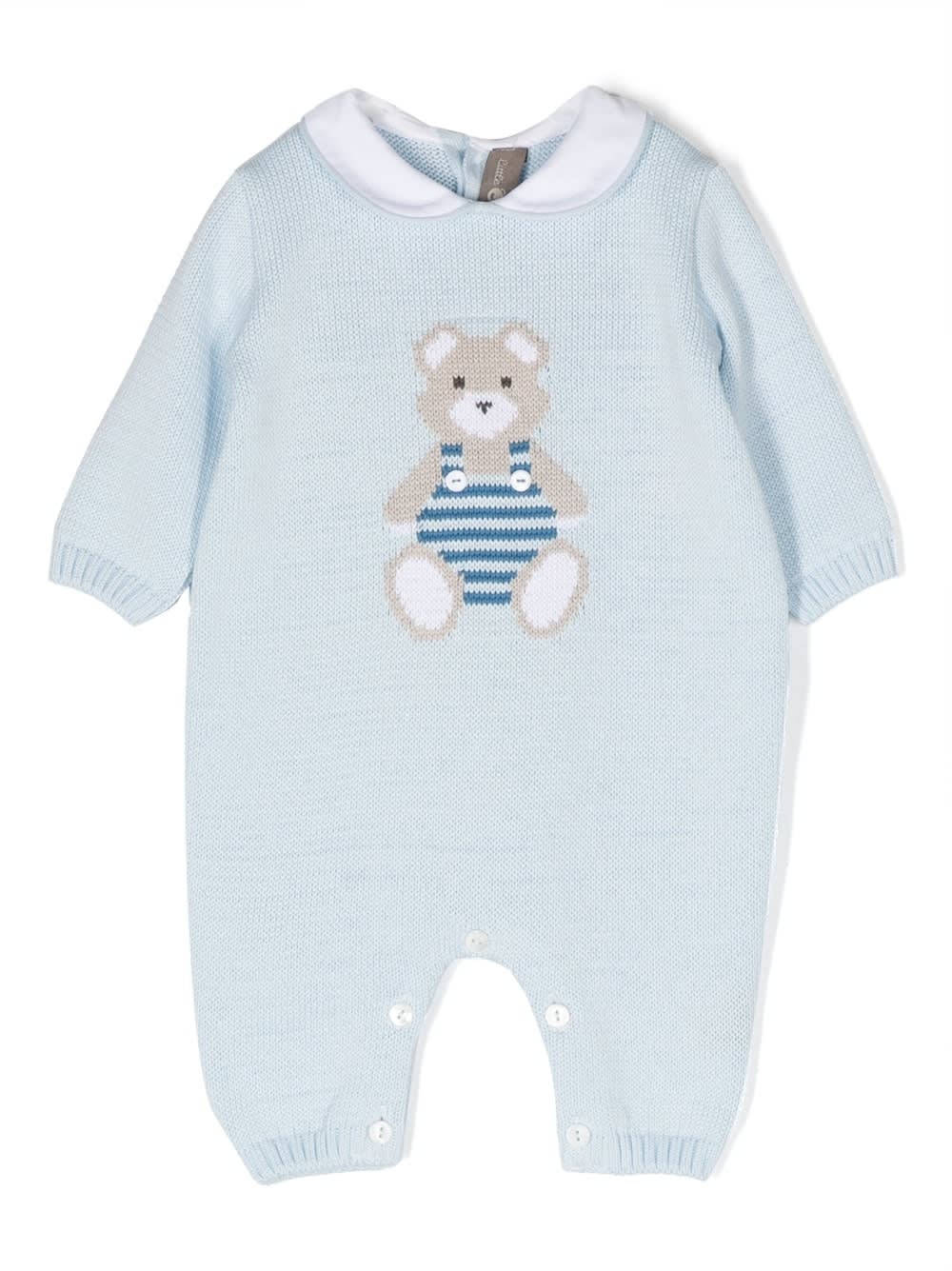 Shop Little Bear Teddy Bear Onesie In Light Blue