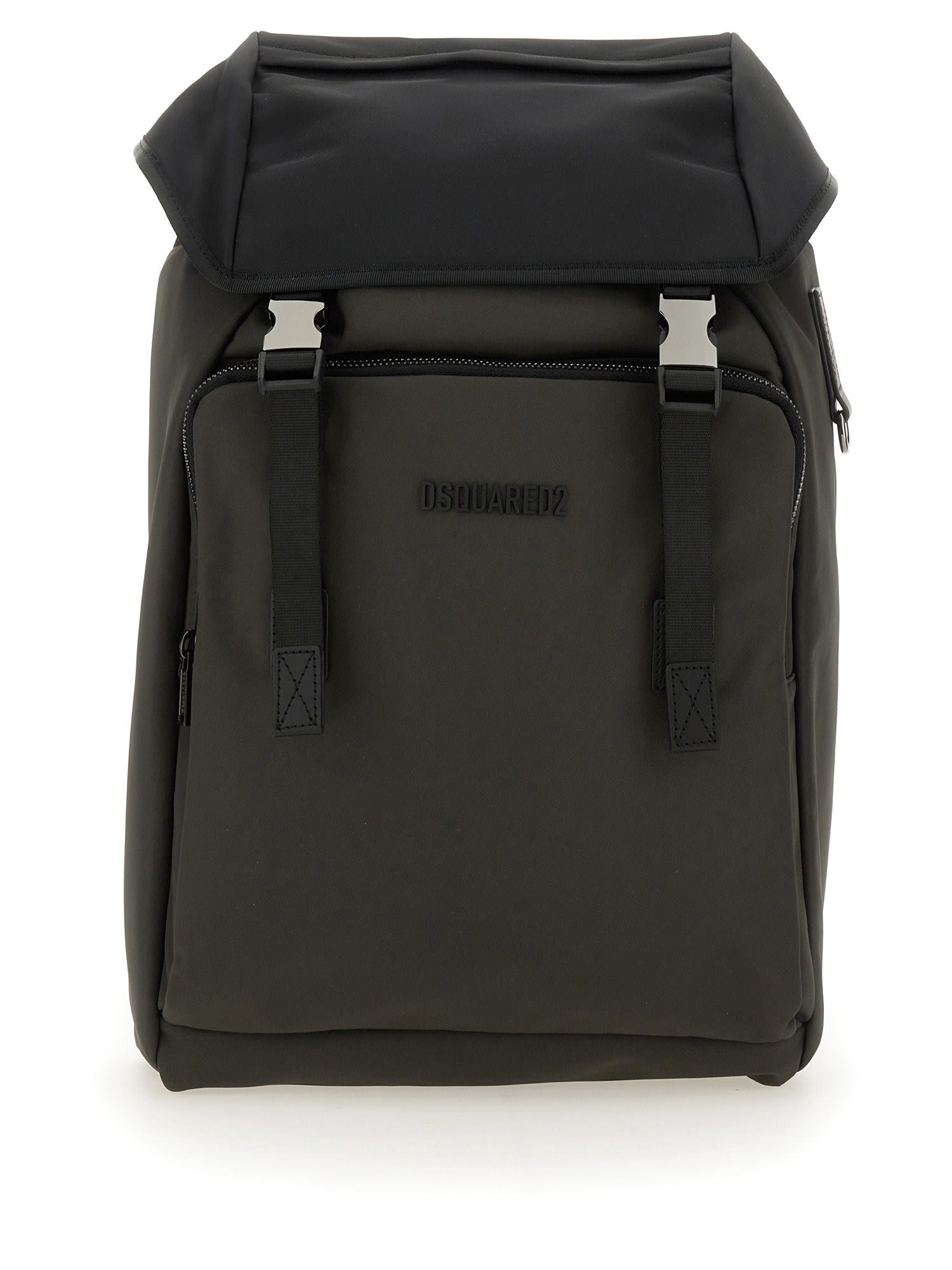 Shop Dsquared2 Backpack With Logo In Grigio Scuro Nero