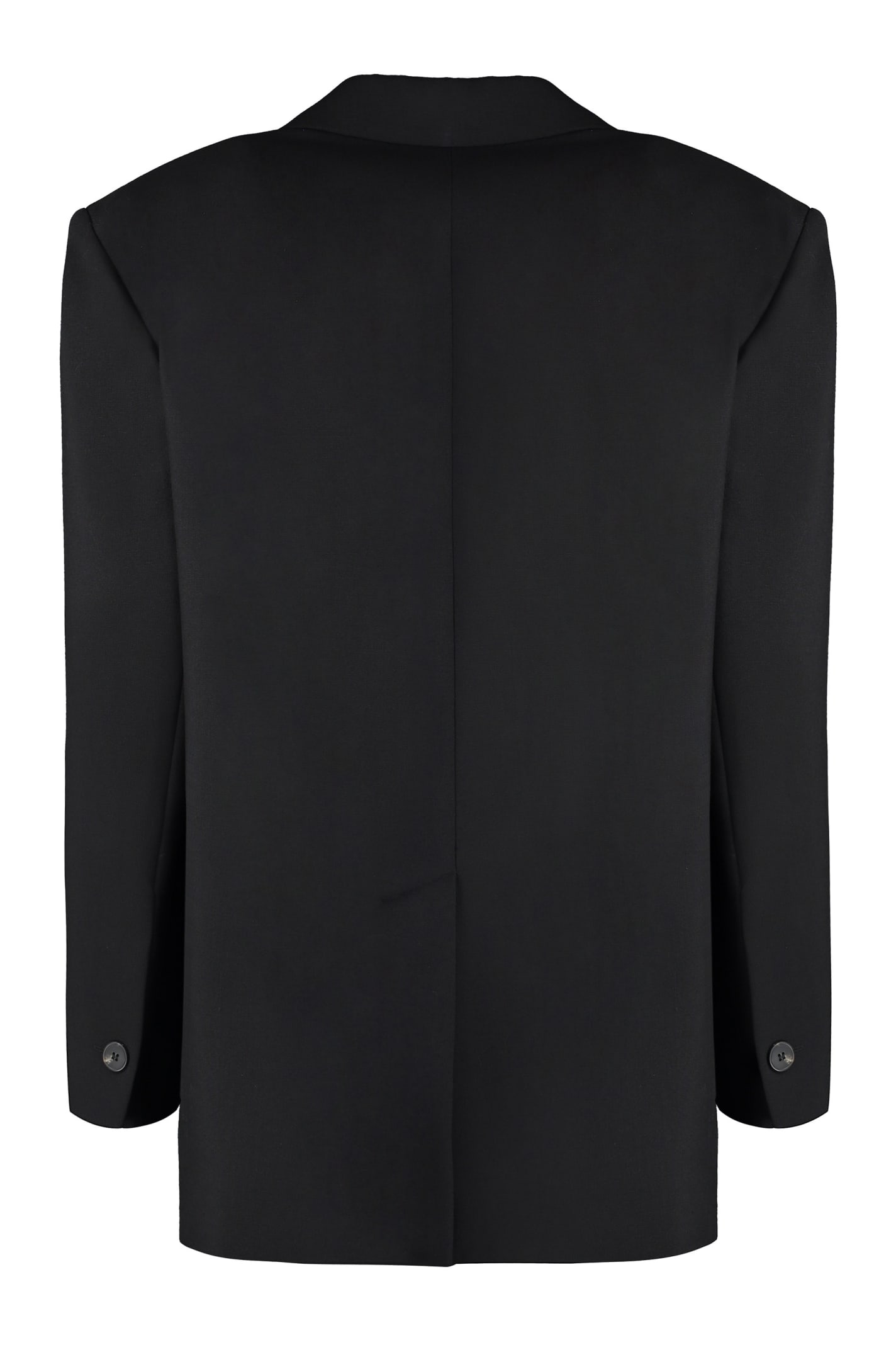 Shop Weekend Max Mara Bravo Wool Single-breasted Blazer In Black