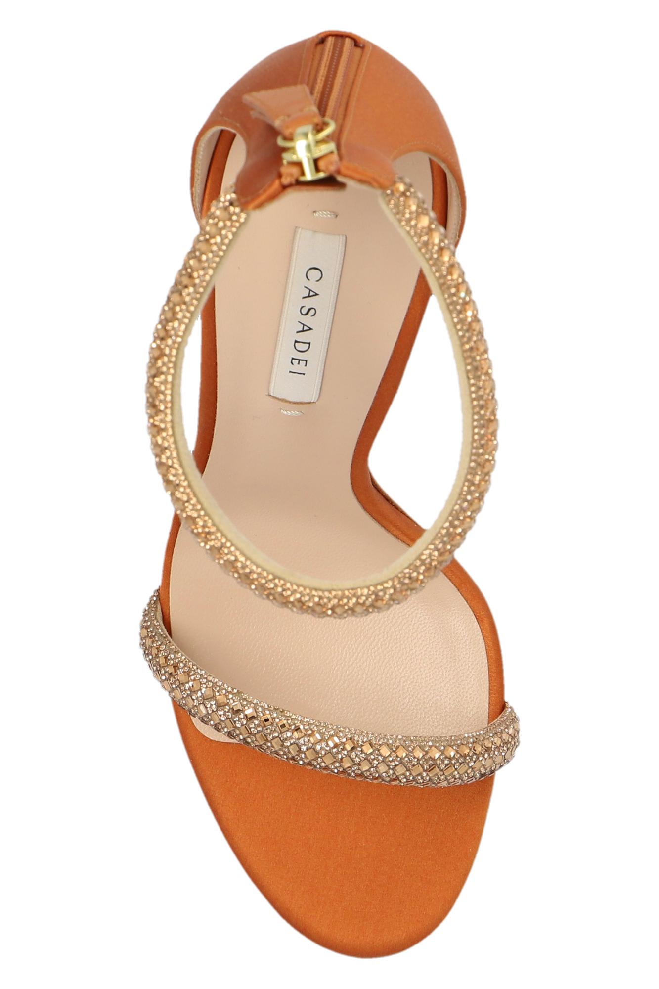 Shop Casadei Scarlet Stratosphere Heeled Sandals In Gold/orange