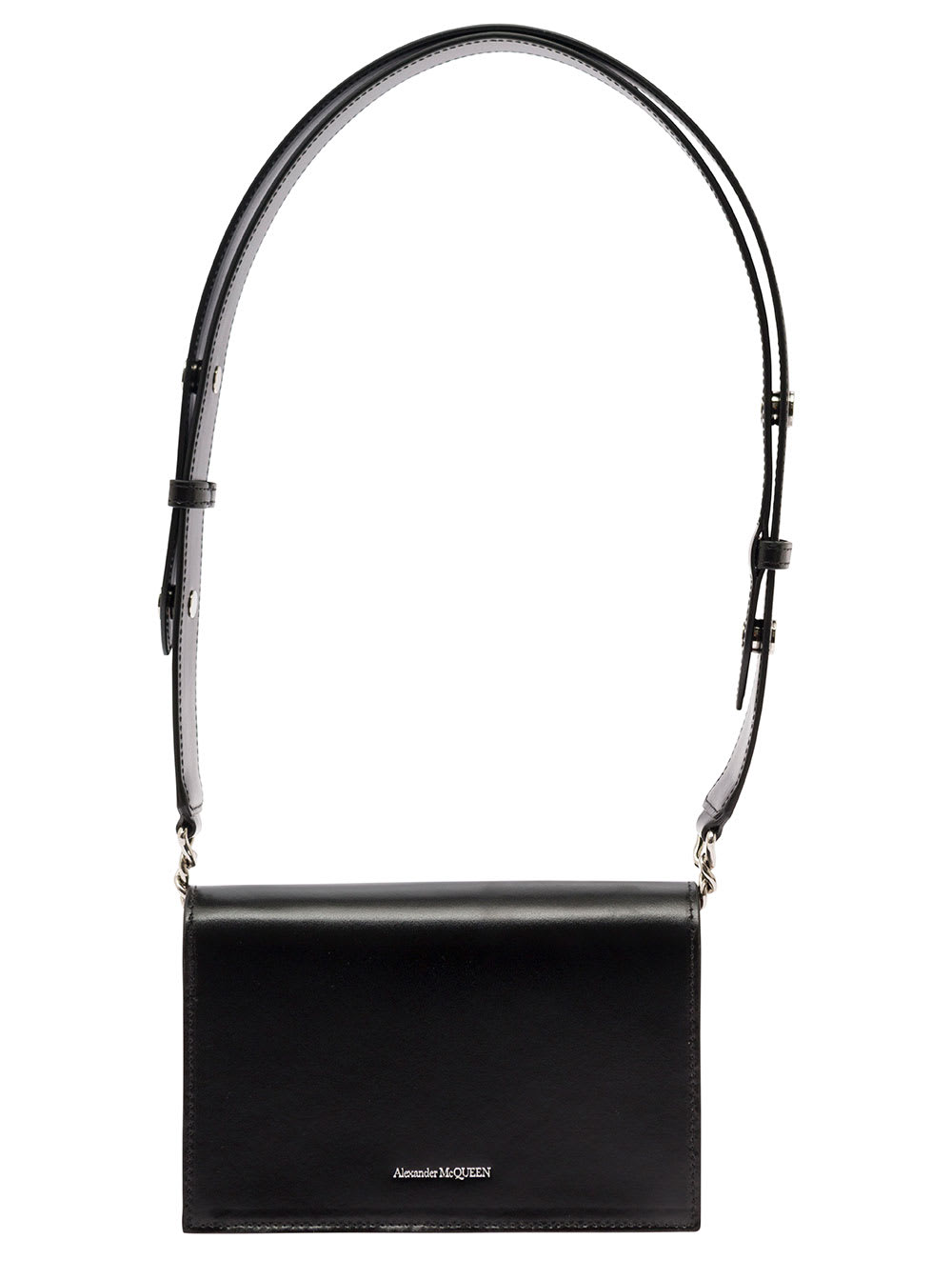 Shop Alexander Mcqueen Small Skull Black Cross-body Bag With Skull Detail In Leather Woman