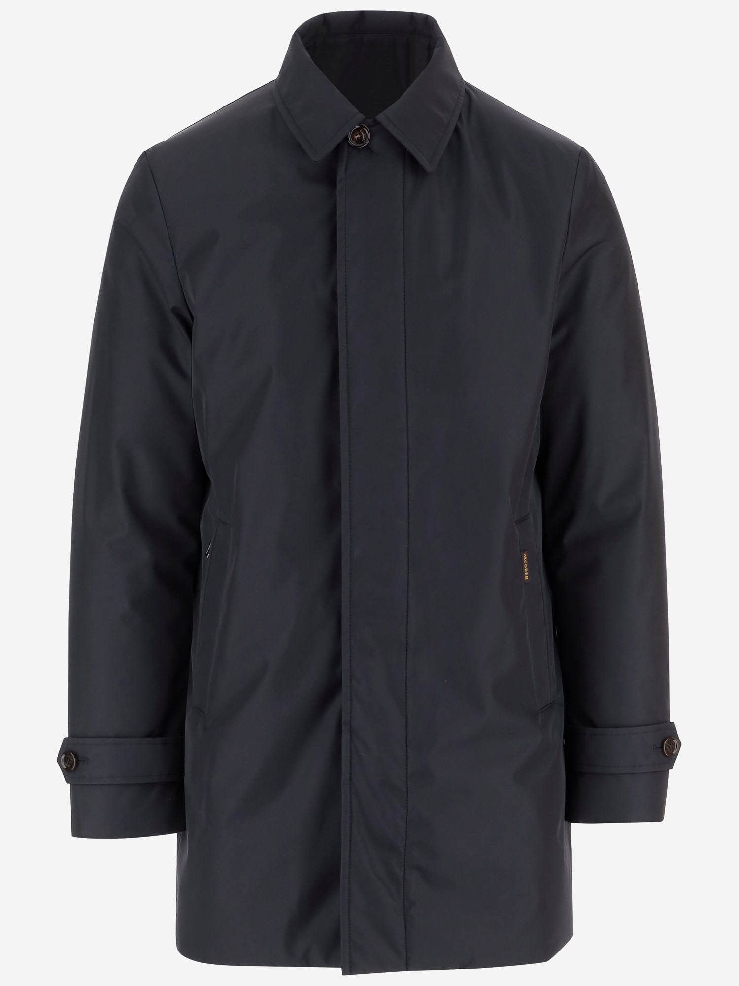 Moorer Single-breasted Short Coat In Blue