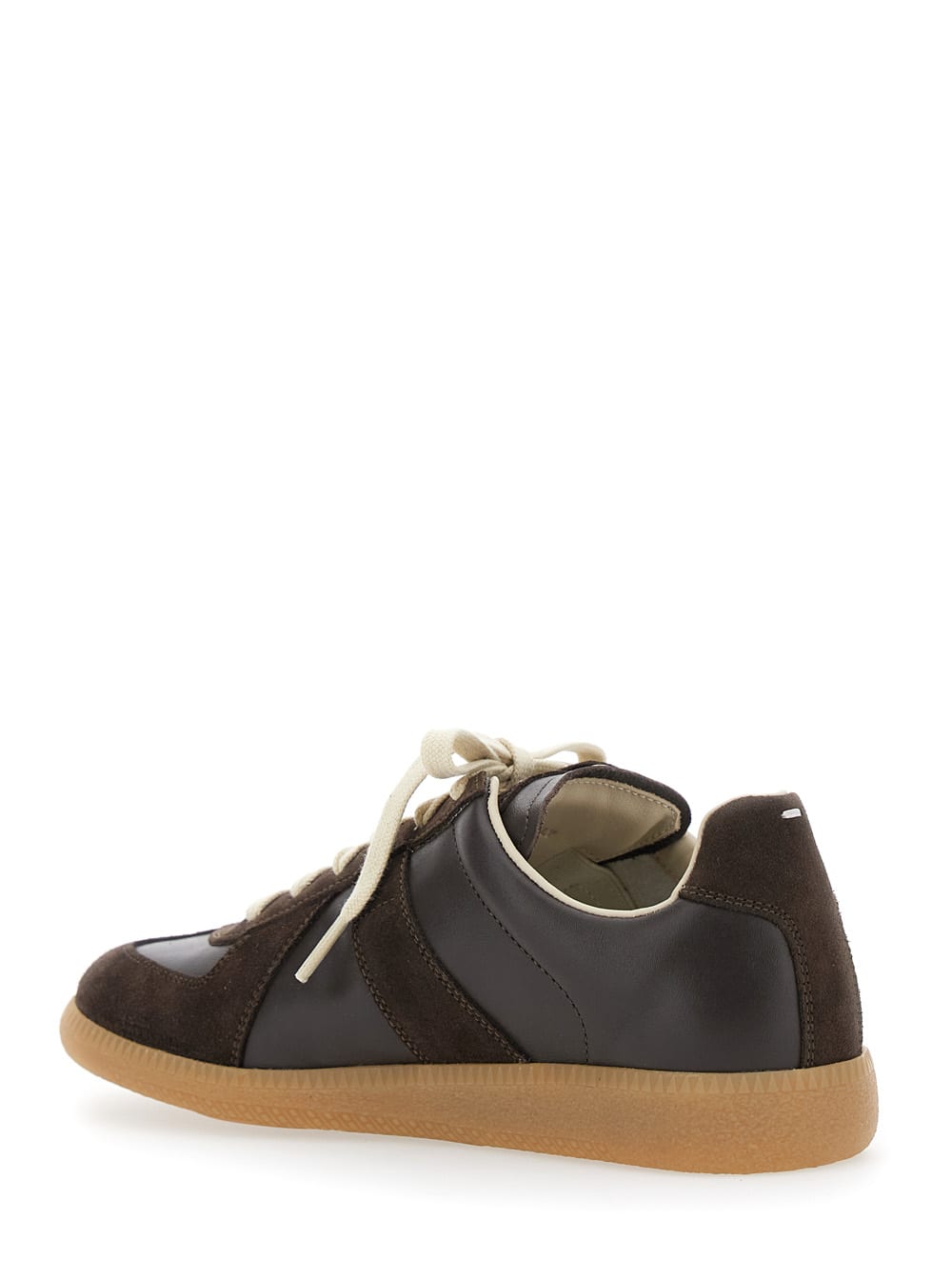 Maison Margiela Replica Brown Low Top Sneakers In Suede And Leather Woman In Brown