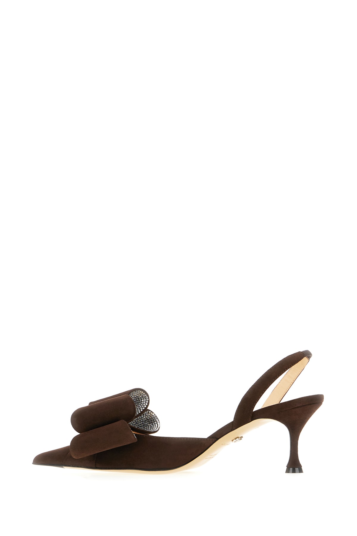 Shop Mach &amp; Mach Chocolate Suede Leather Le Cadeau Pumps In Dark Brown