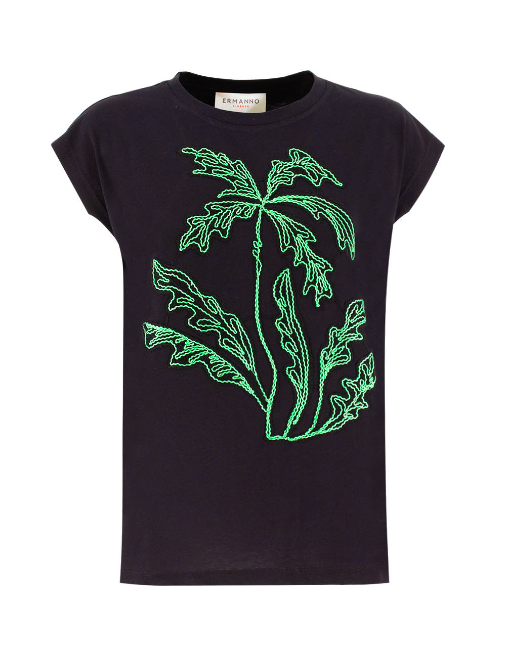 Shop Ermanno Firenze T-shirt In Black/green