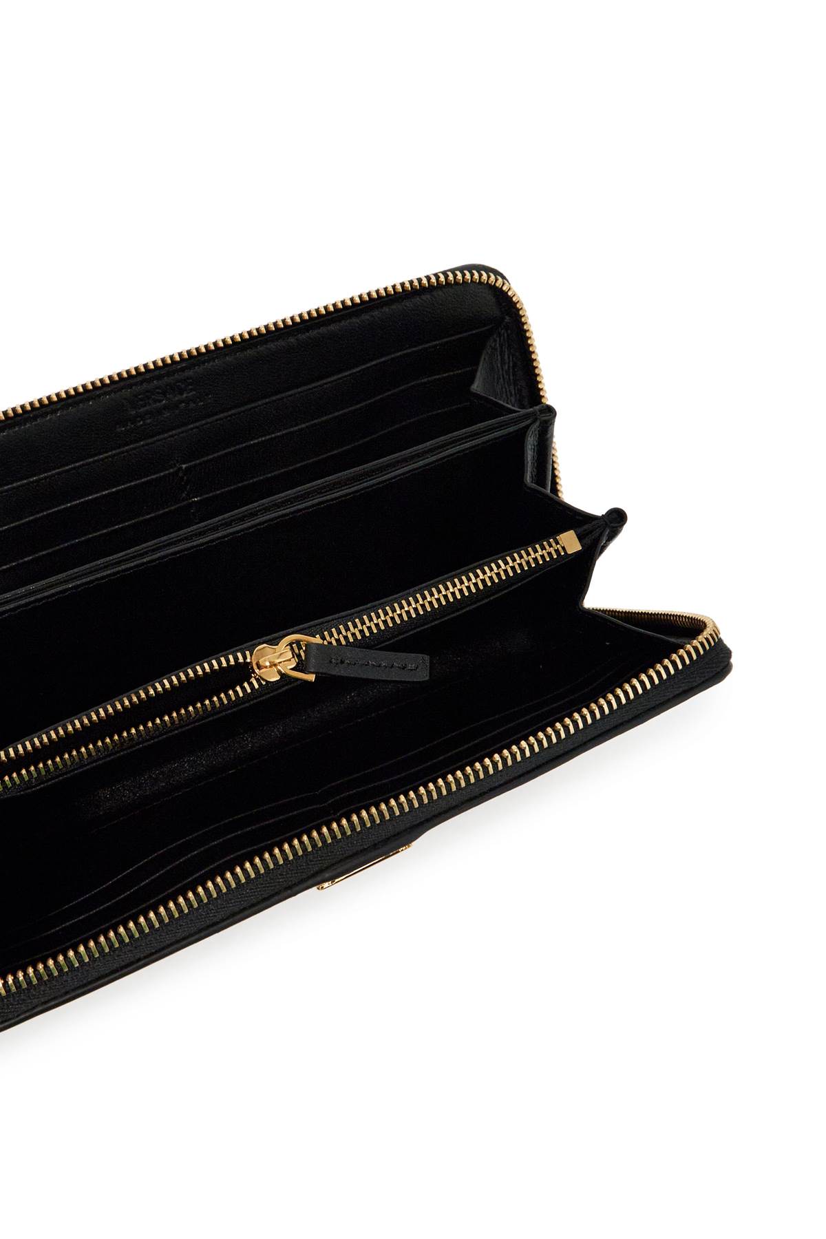 Shop Versace Wallet In Black- Gold (black)