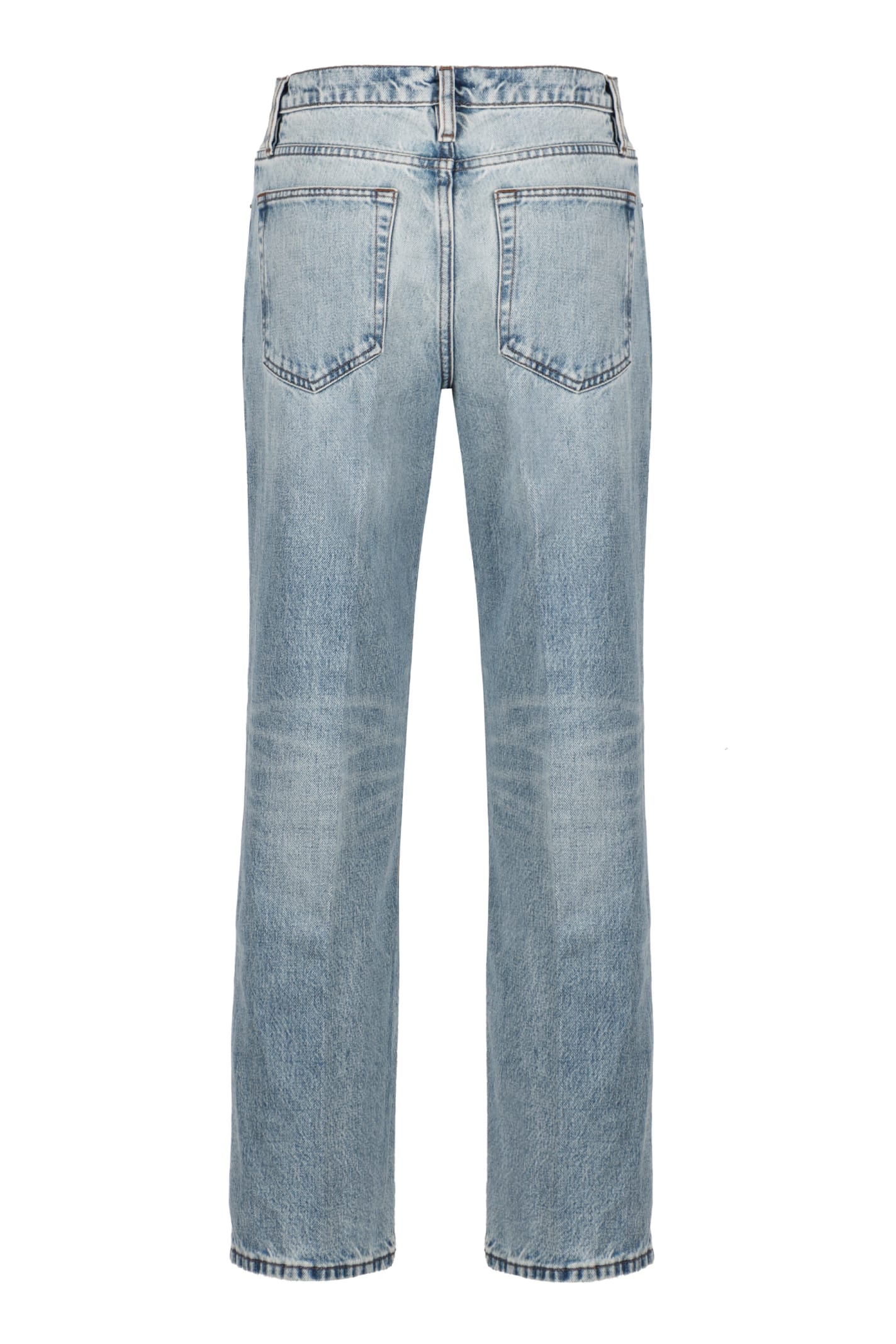 Shop Frame The Slouchy Straight Jeans In Denim