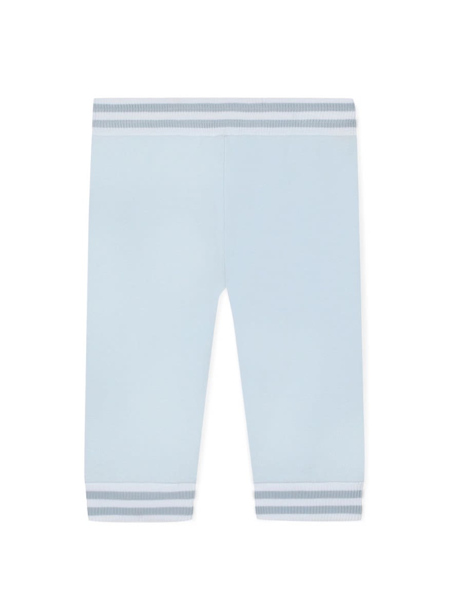 Dolce & Gabbana Logo-embroidered Cotton Track Pants In Baby Blue
