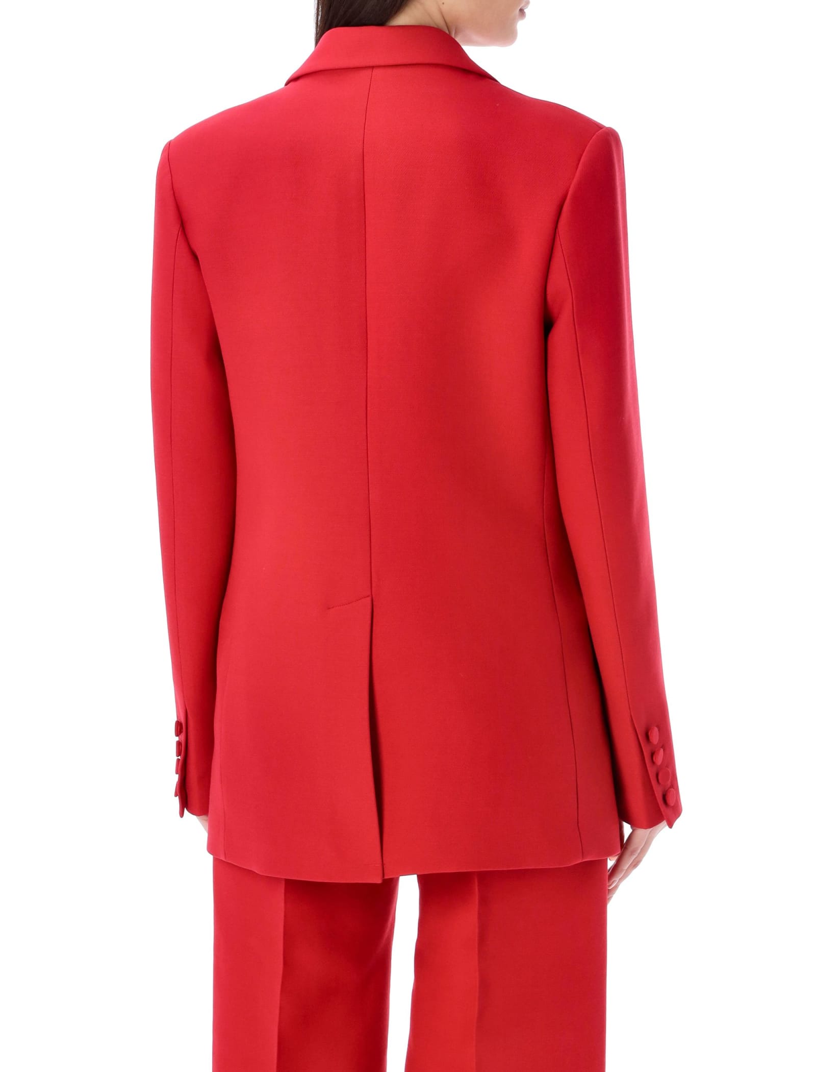 Shop Valentino Crepe Couture Blazer In Red