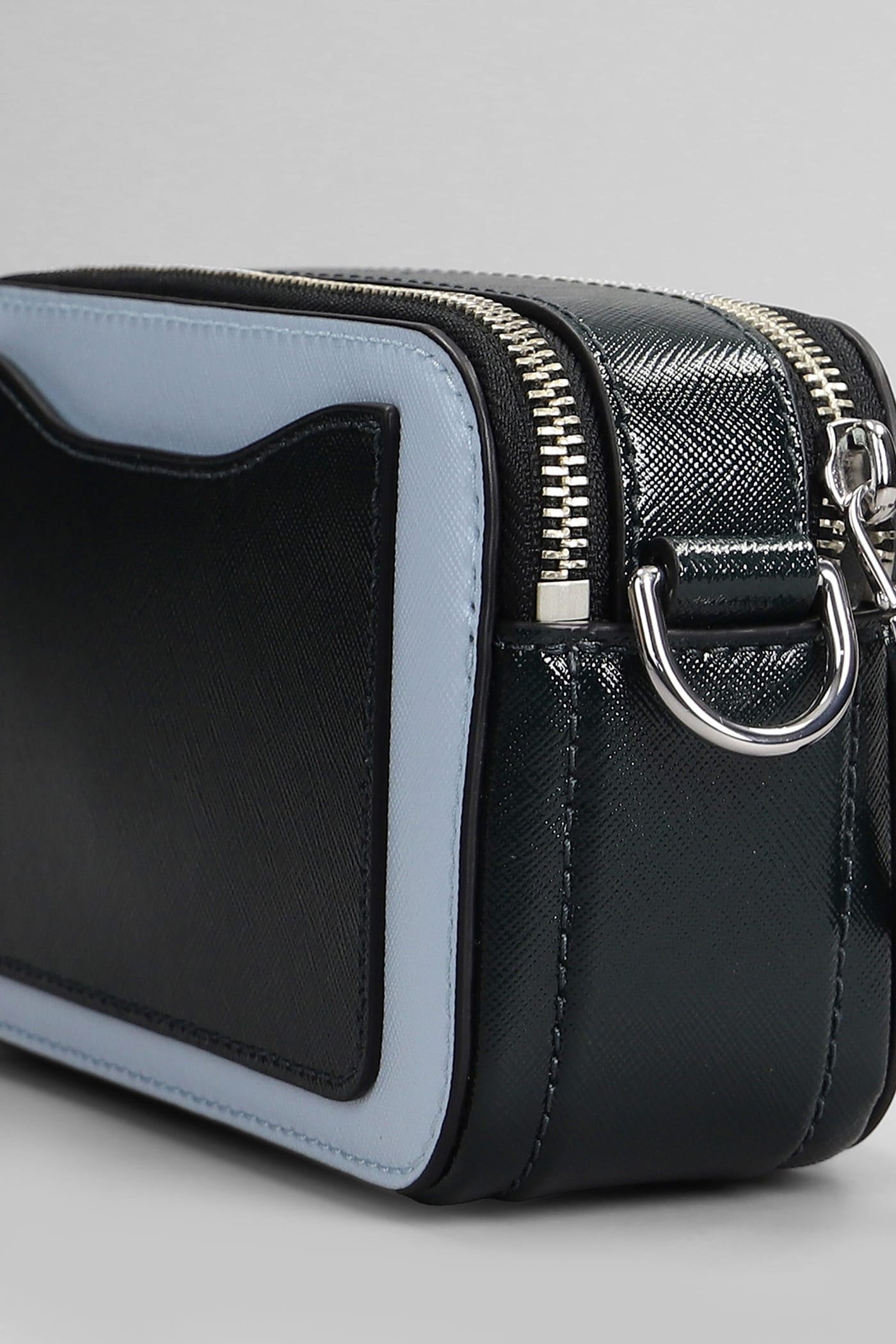 Marc Jacobs The Snapshot Shoulder Bag In Cyan Leather In Cyan