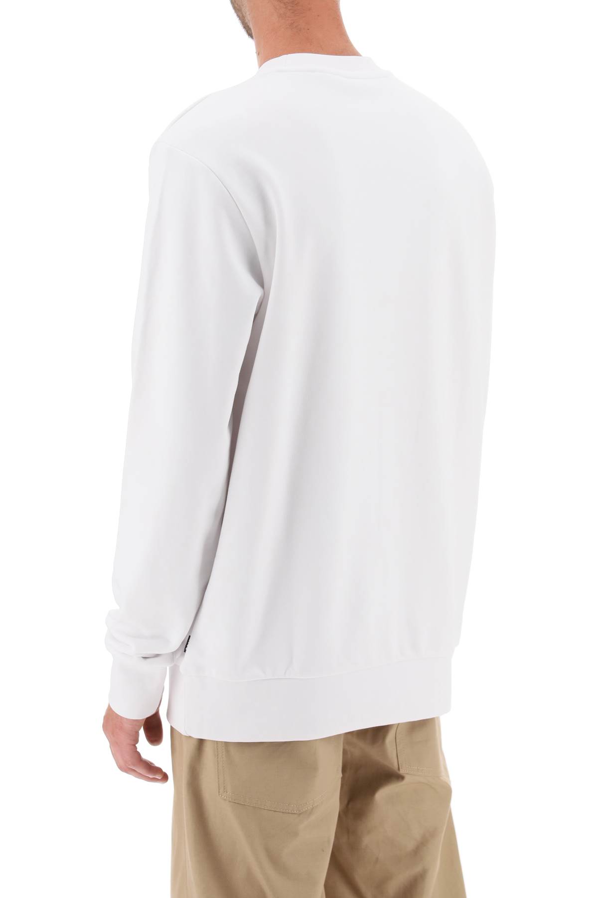 Shop Hugo Boss Logo Print Sweatshirt In White (white)