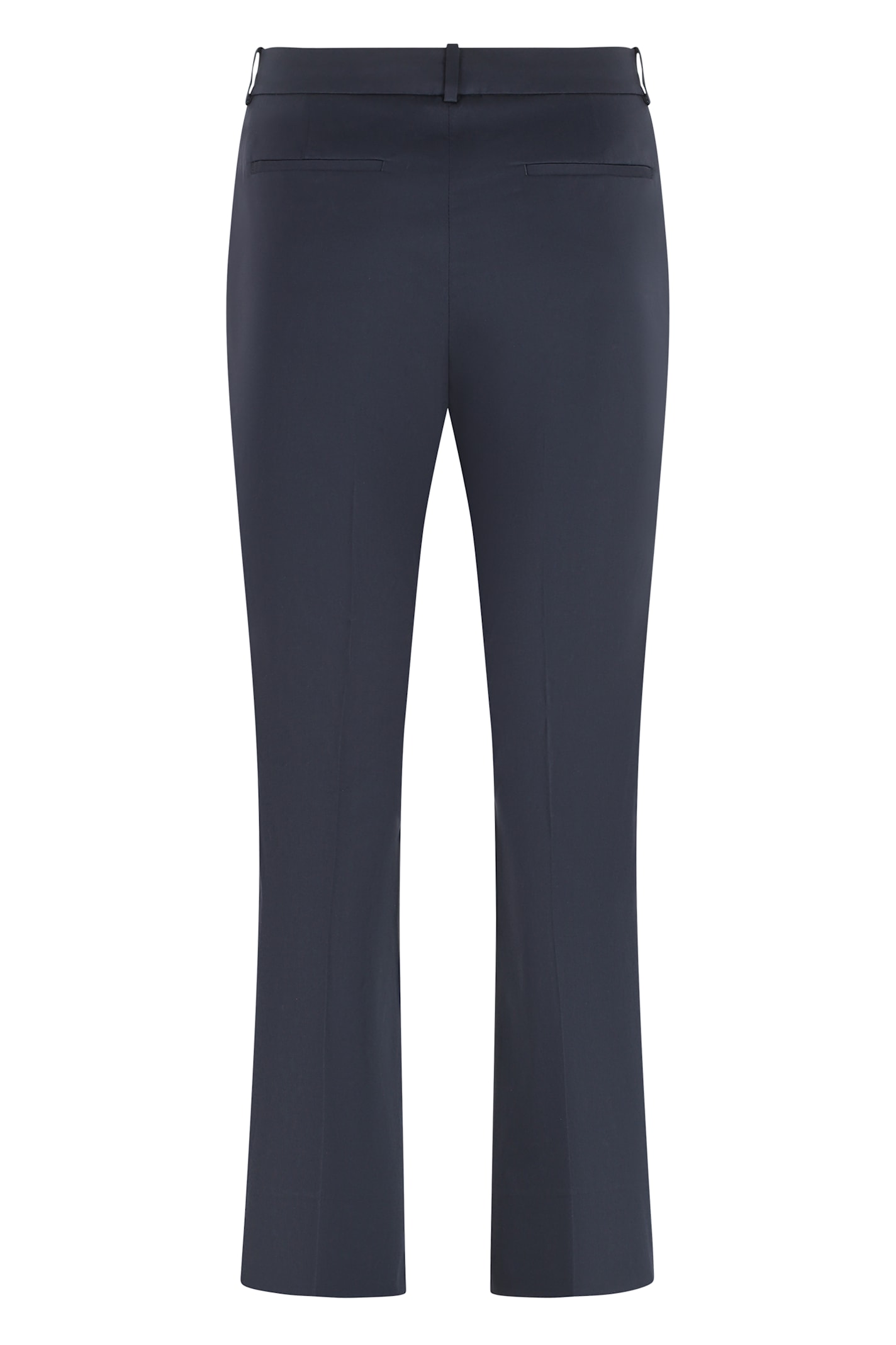 Peserico Navy Blue Cotton Blend Trousers In Blue