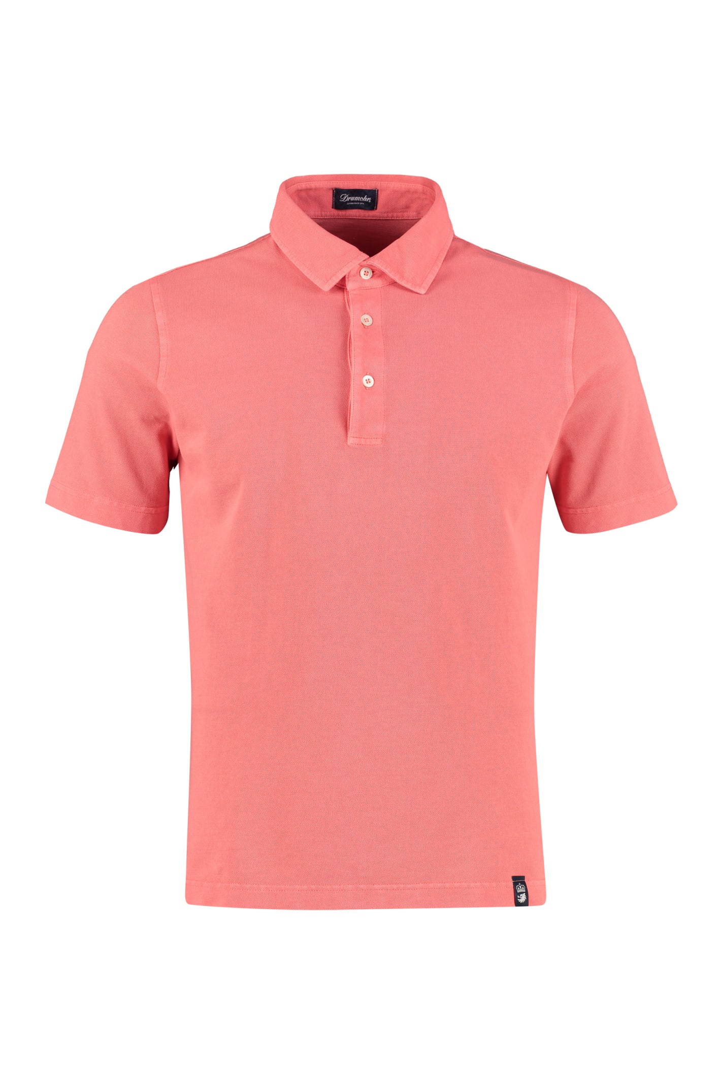 salmon pink polo shirt