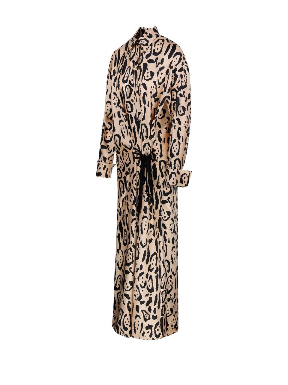Sportmax Silk Leopard Print Astoria Maxi Dress In Beige