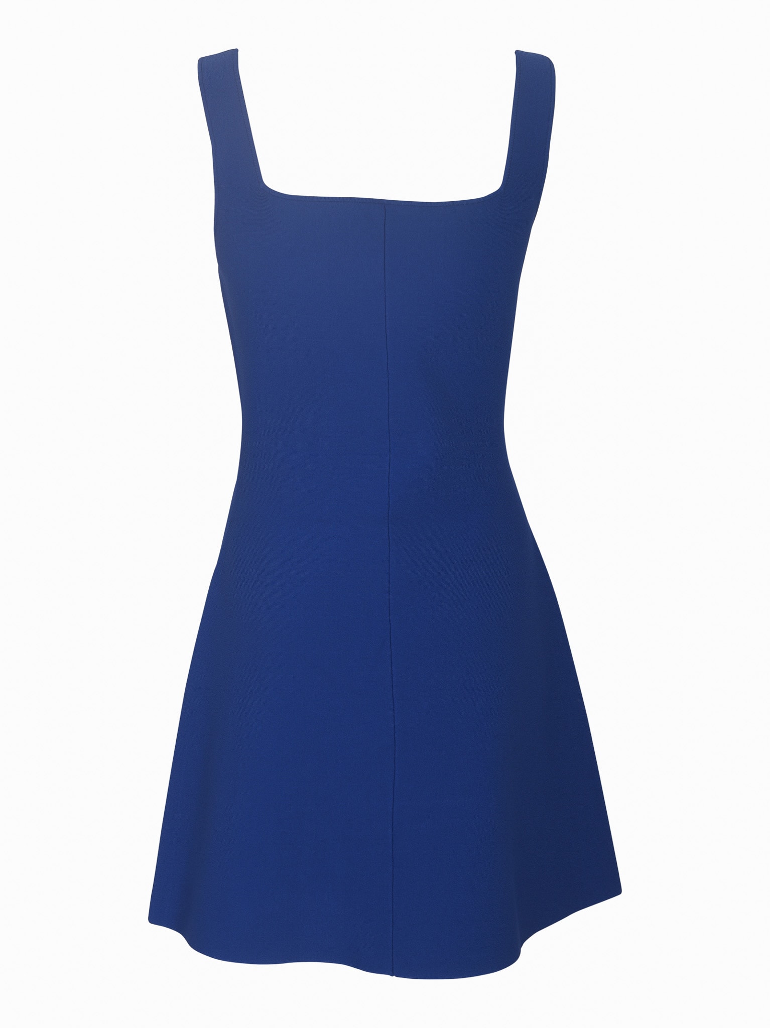Shop Theory Square Neck Sleeveless Flared Short Dress In Bluette