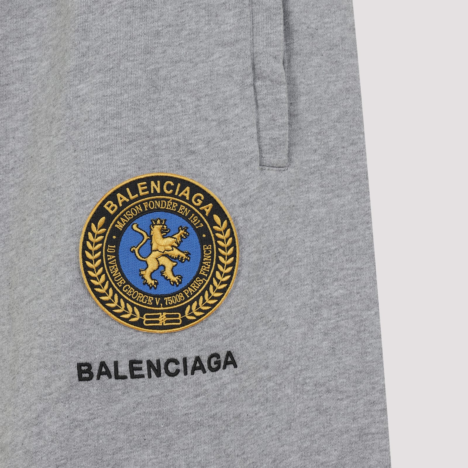 Balenciaga Wide Grey Uniform Merch Trousers In Gray