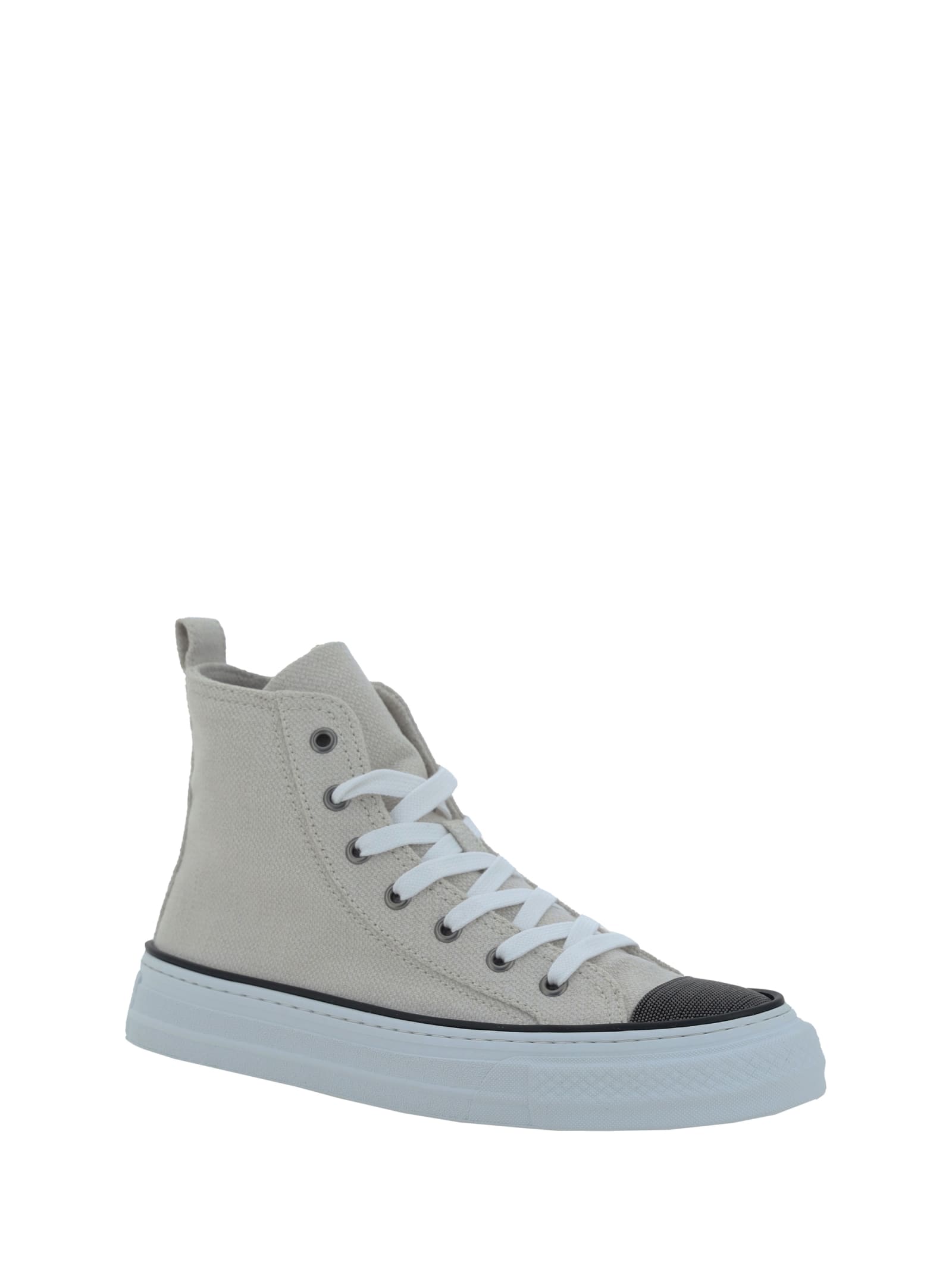 Shop Brunello Cucinelli Sneakers In Silver Birch