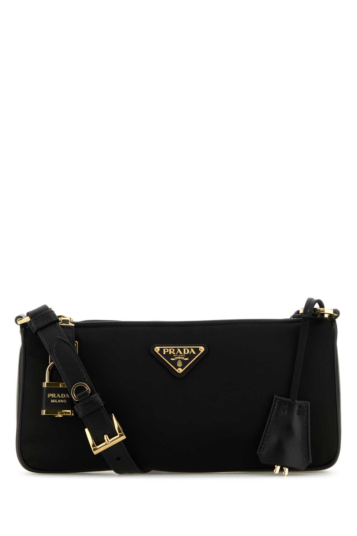 Shop Prada Black Re-nylon Crossbody Bag In Nero