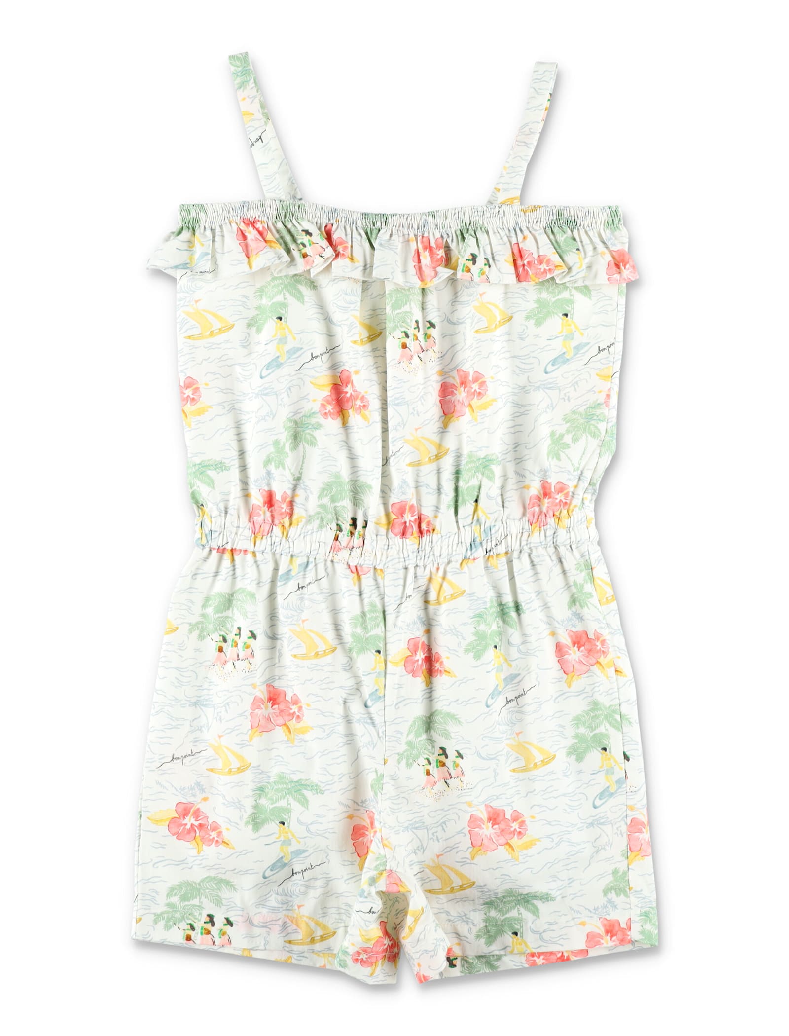Bonpoint Kid - Agrume Printed Poplin Romper In Multicolor