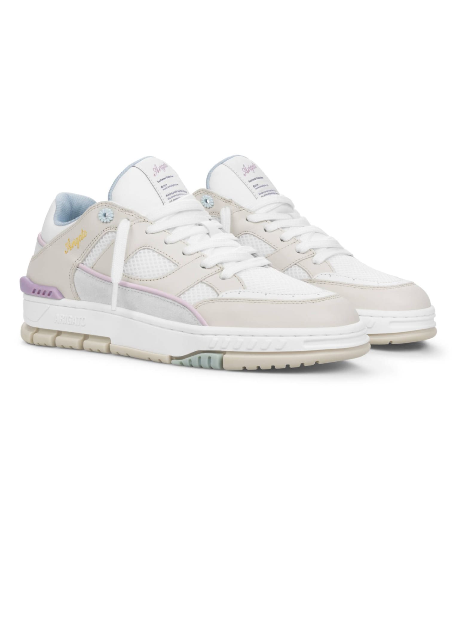 Shop Axel Arigato White And Lilac Area Lo Sneaker In Beige