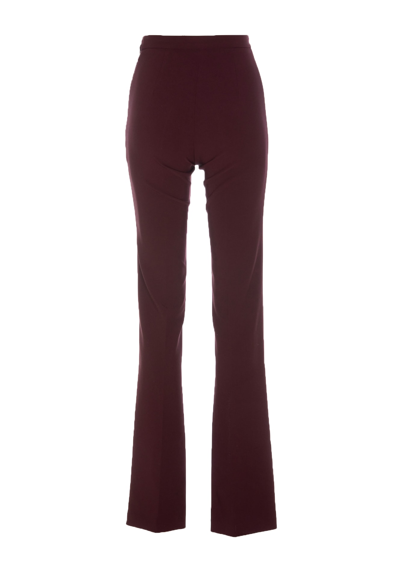 Elisabetta Franchi Palazzo Pants In Crepe Stretch In Burgundy