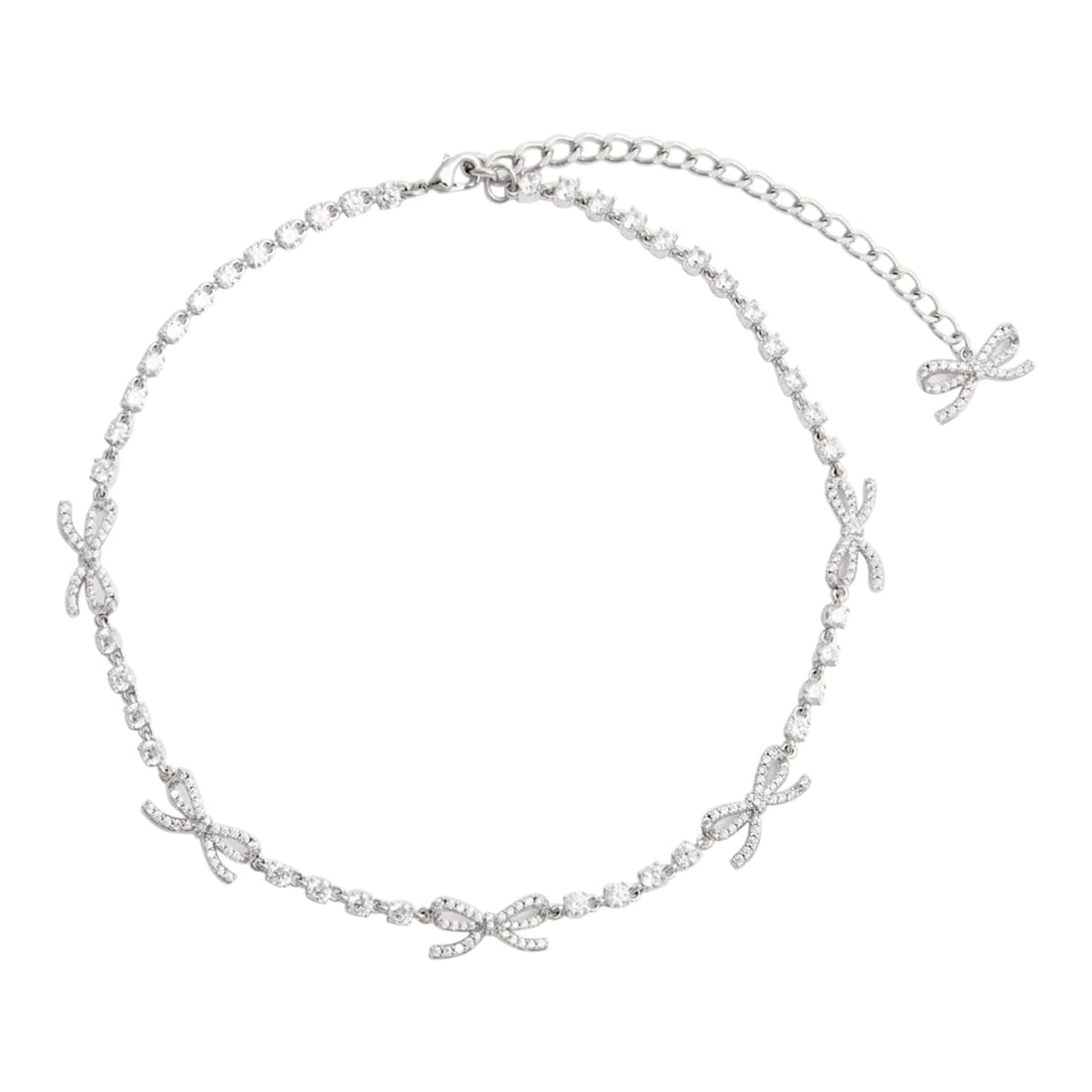 Self-portrait Crystal Bow Necklace In Orange