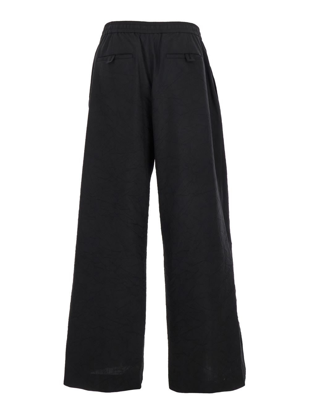 Juunj Black Pants With Elastic Drawstring In Black