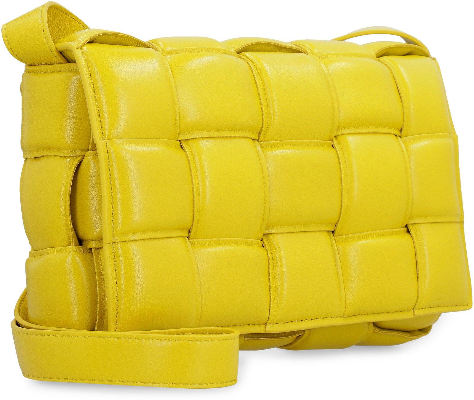 Shop Bottega Veneta Padded Cassette Shoulder Bag In Yellow