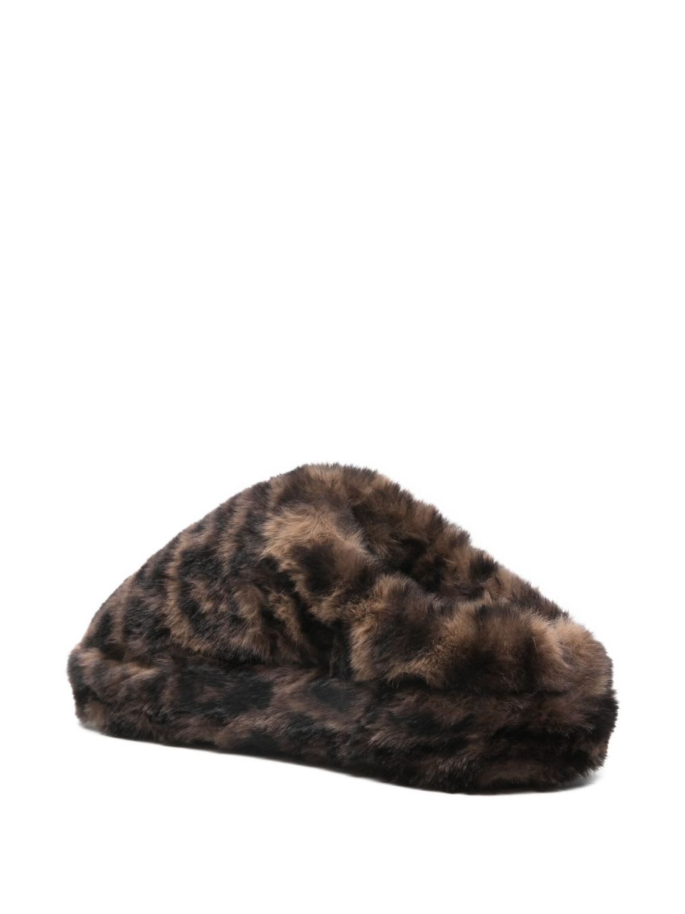 Apparis Misha Leopard Slippers In Brown
