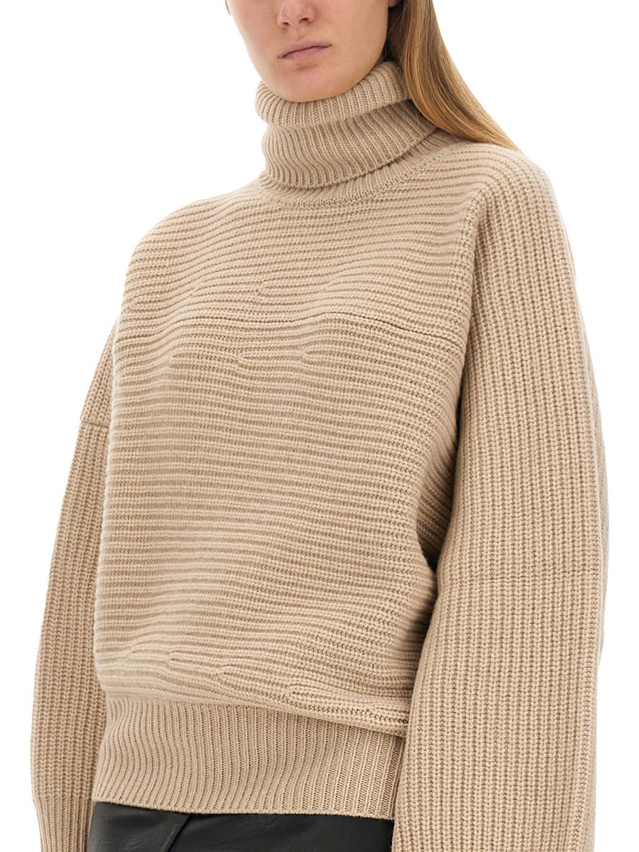 Shop Stella Mccartney Turtleneck Shirt In Beige