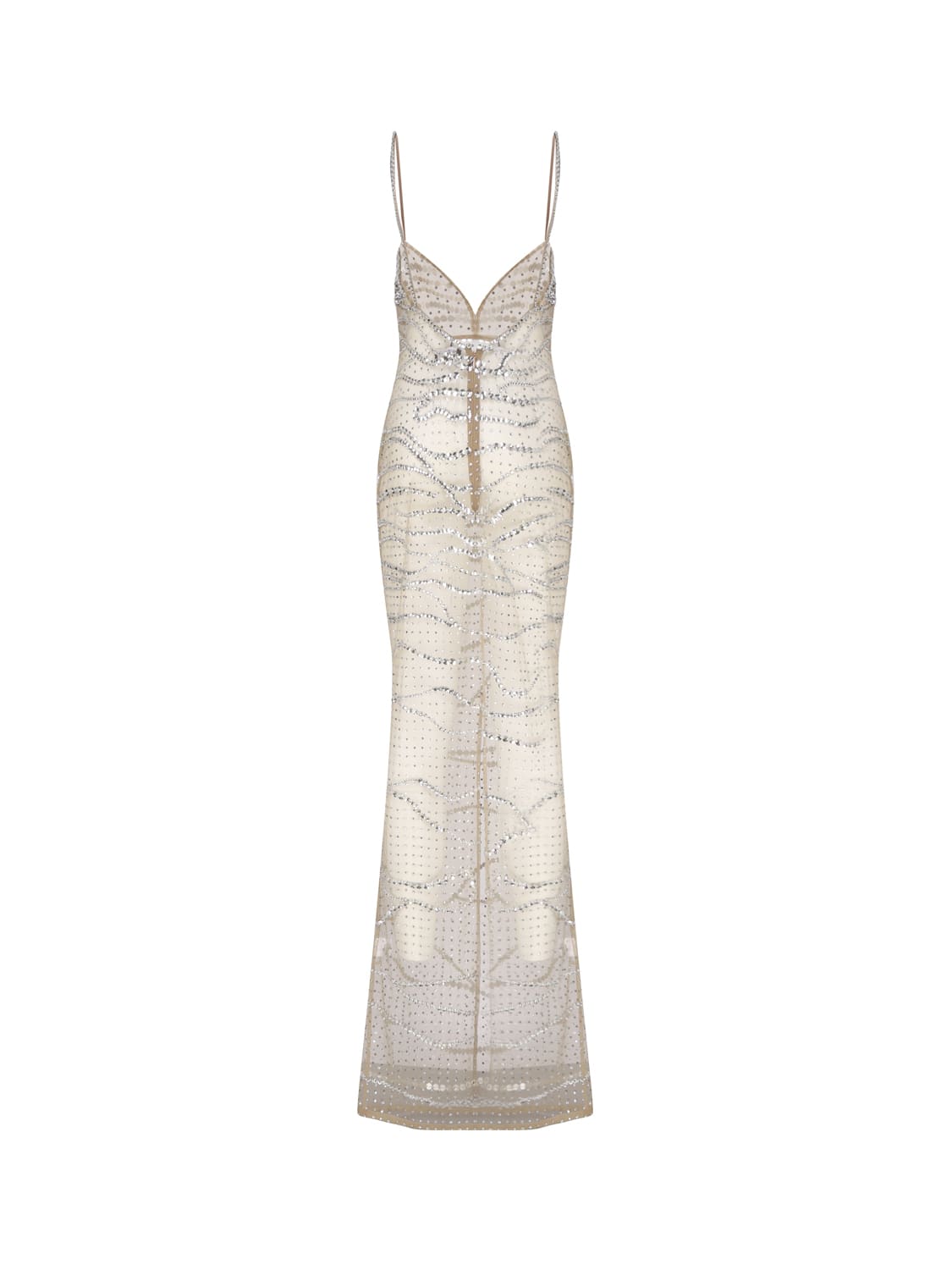 Shop Retroféte Jewel Dress In Nylon In Tannin/silver