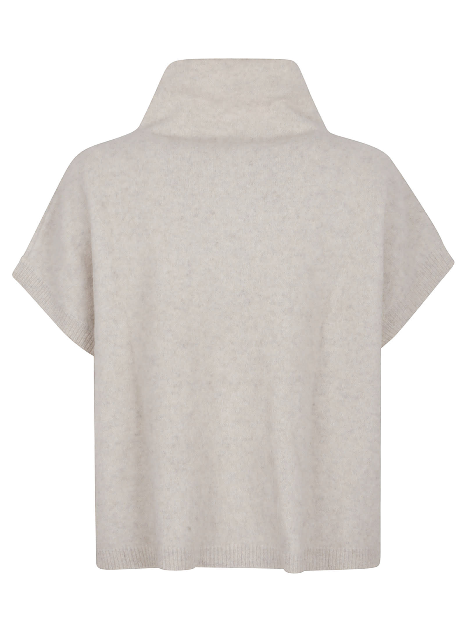 P.a.r.o.s.h Parosh High-neck Raccoon Sweater With Ribbed Trim In Brown