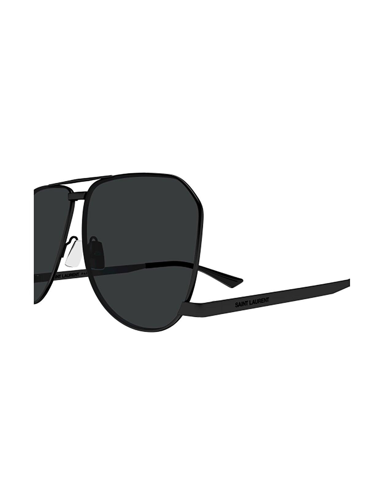 Shop Saint Laurent Aviator Sunglasses In 001 Black Black Black