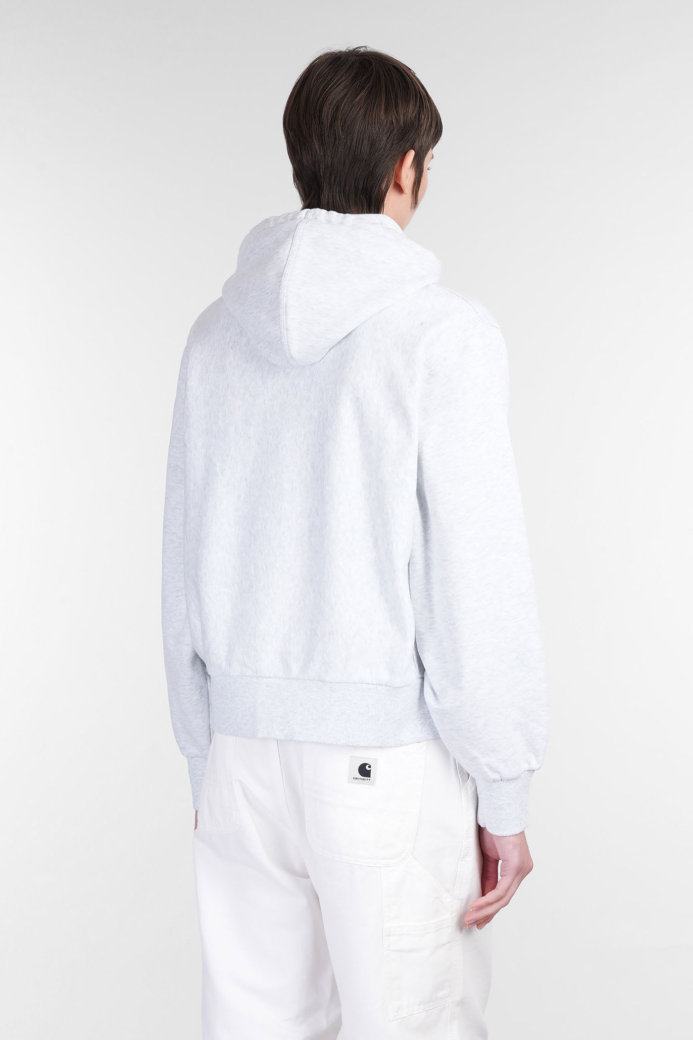 Carhartt Hd American Script Sweatshirt In Grey Cotton In Gray