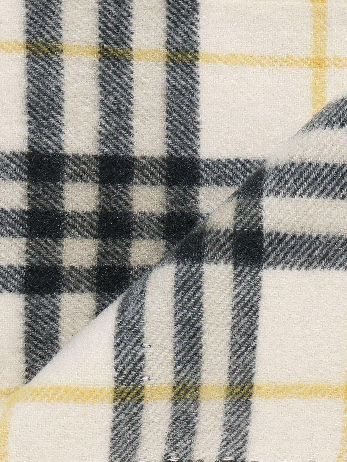 Shop Burberry Checked Fringed Scarf In Candle