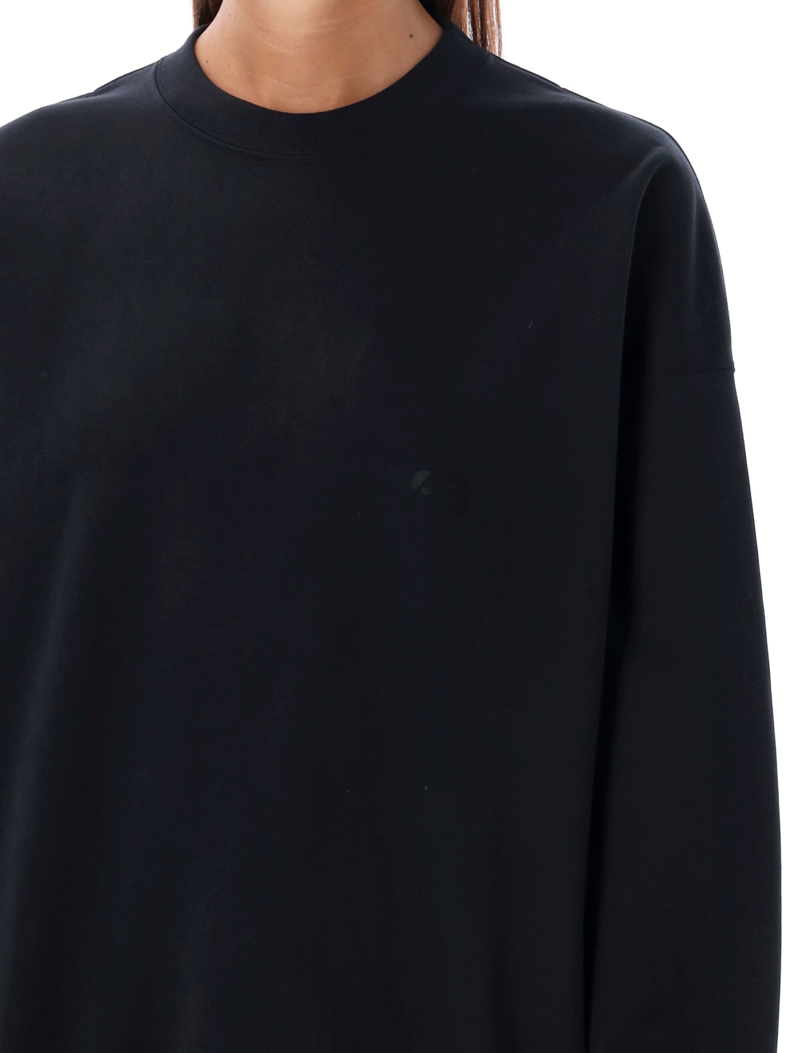 Shop Y-3 Logo Crewneck Sweatshirt In Black