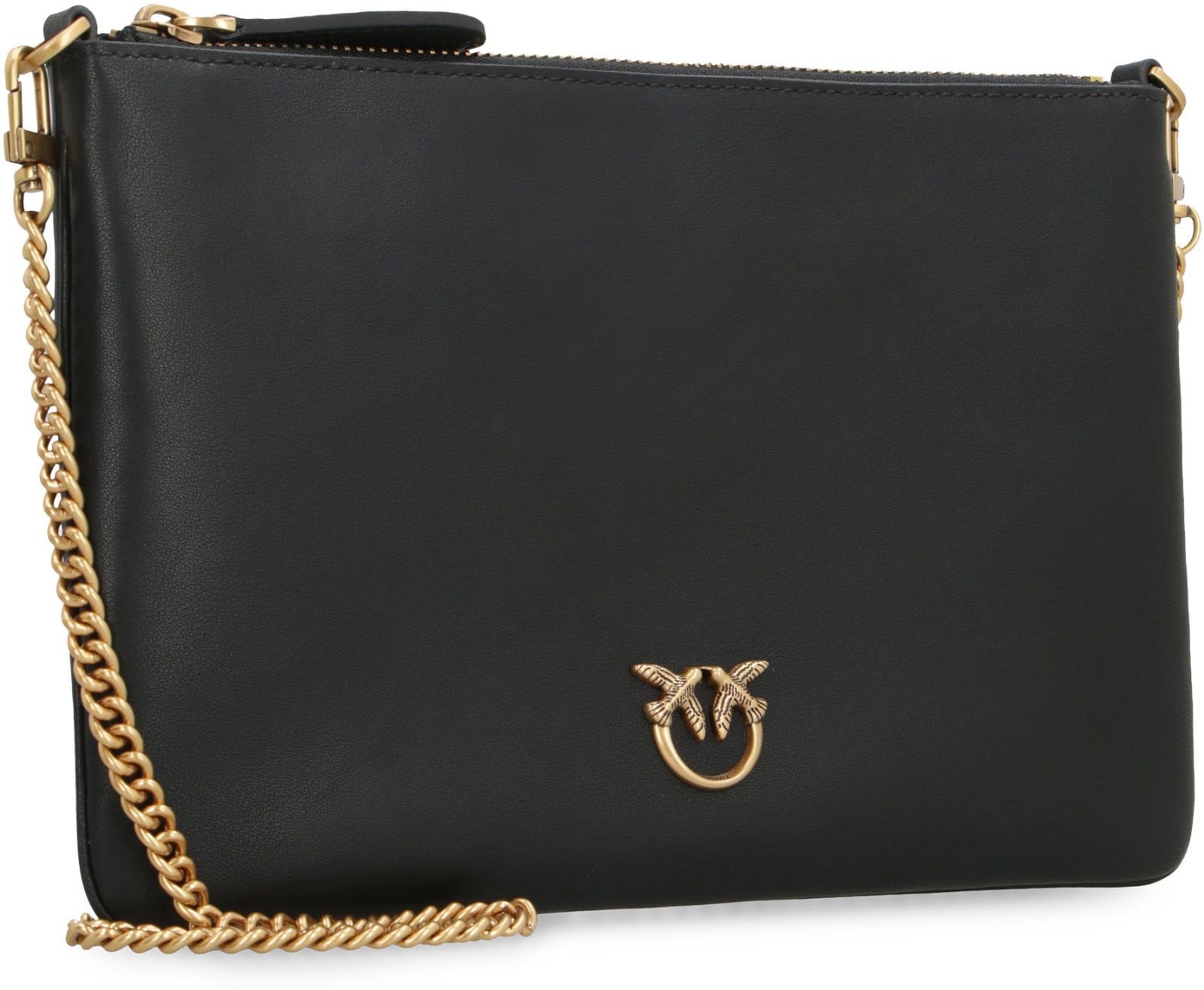 Shop Pinko Leather Crossbody Bag In Black