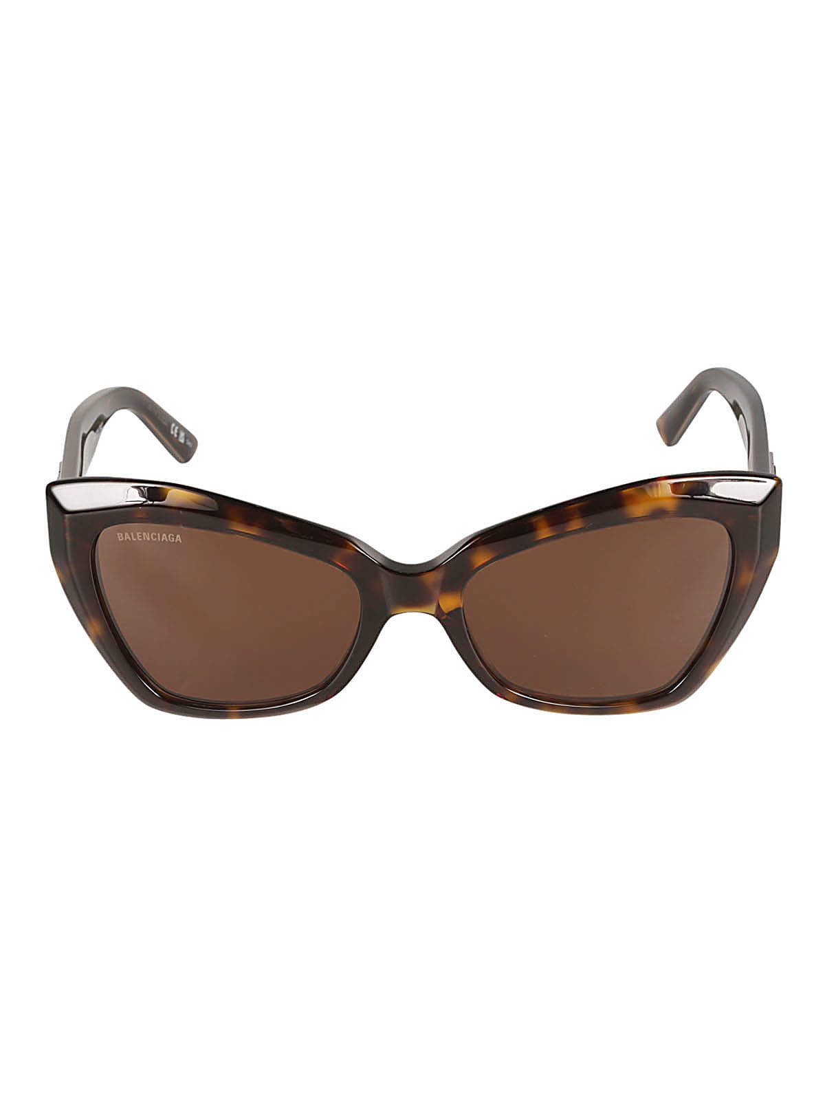 Balenciaga Flame Effect Butterfly Frame Sunglasses In Havana/brown