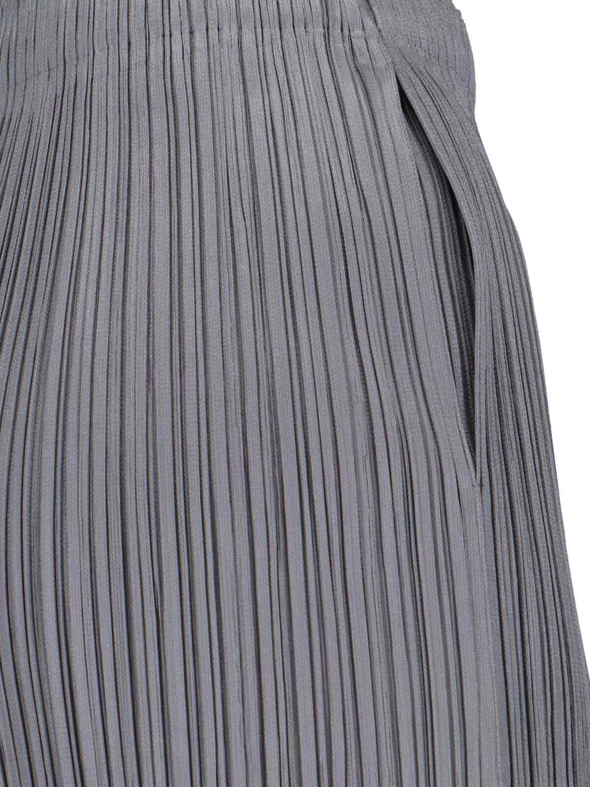 Shop Issey Miyake Pleated Midi Skirt In Gray