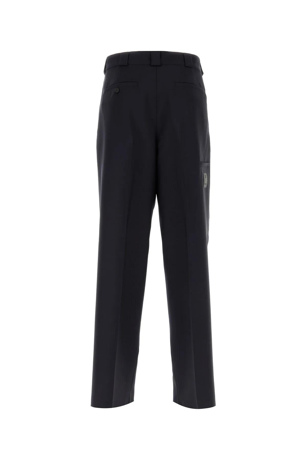 Shop Givenchy Midnight Blue Wool Blend Wideleg Pant