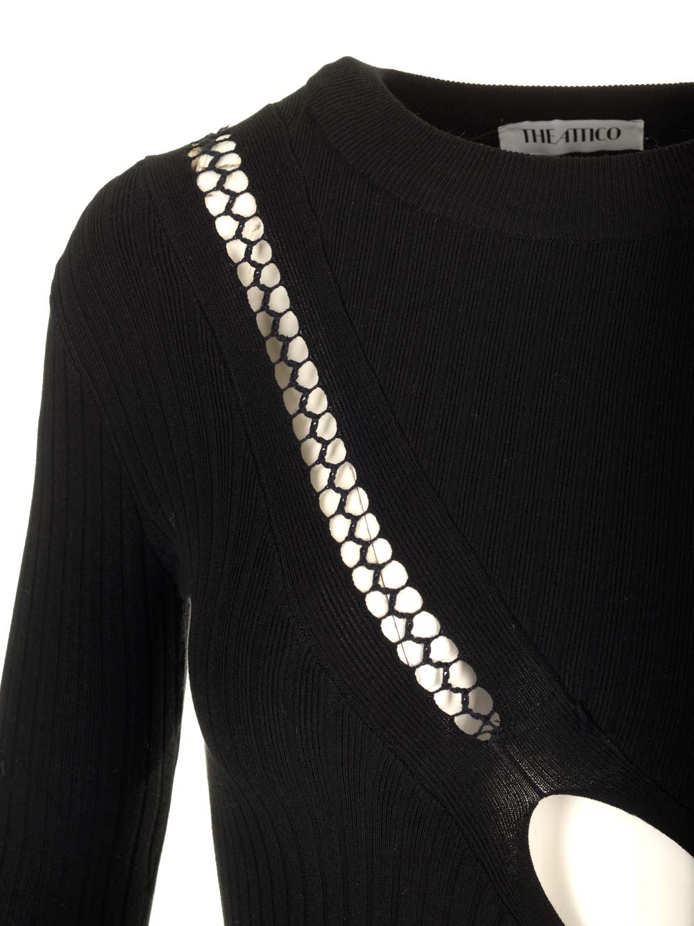 Shop Attico Fitted Mini Dress In Black