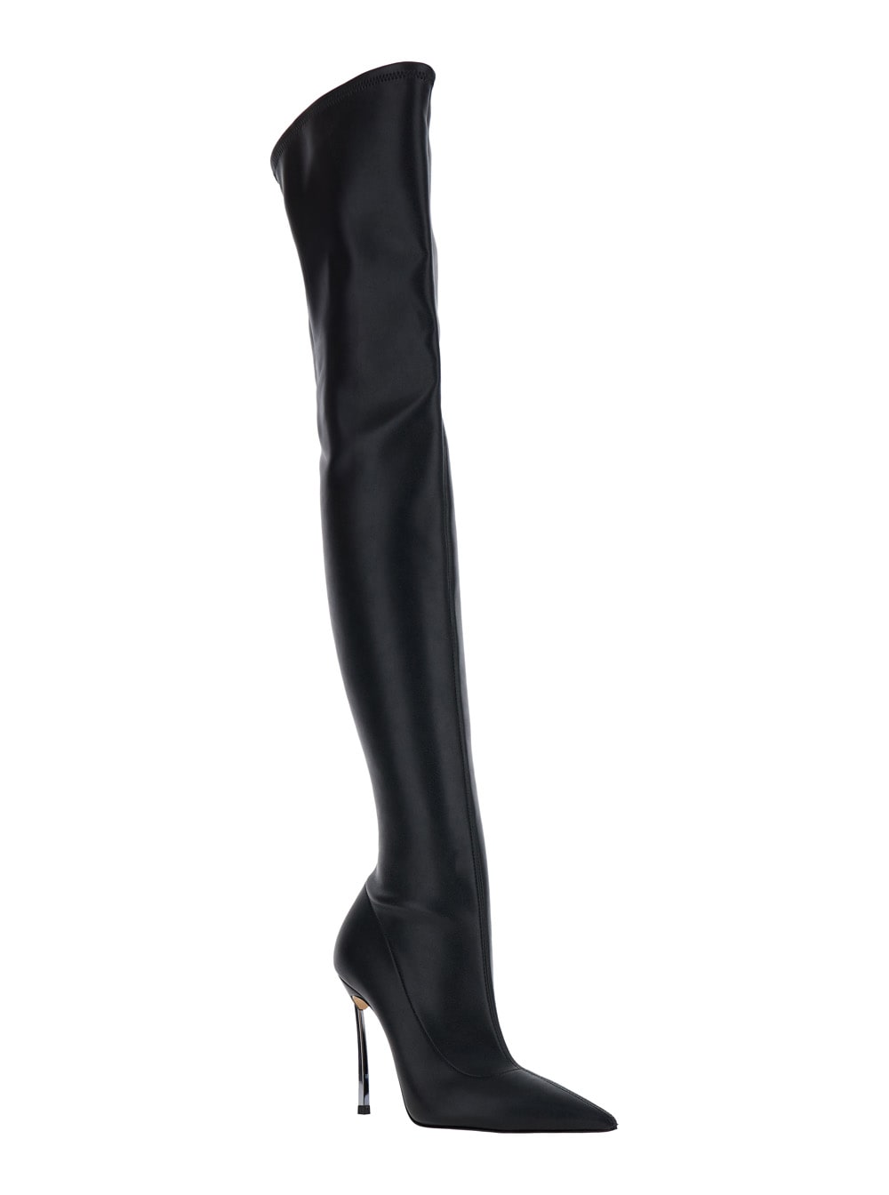 Shop Casadei Superblade Black Over-the-knee Boots With Stiletto Heels In Leather Woman