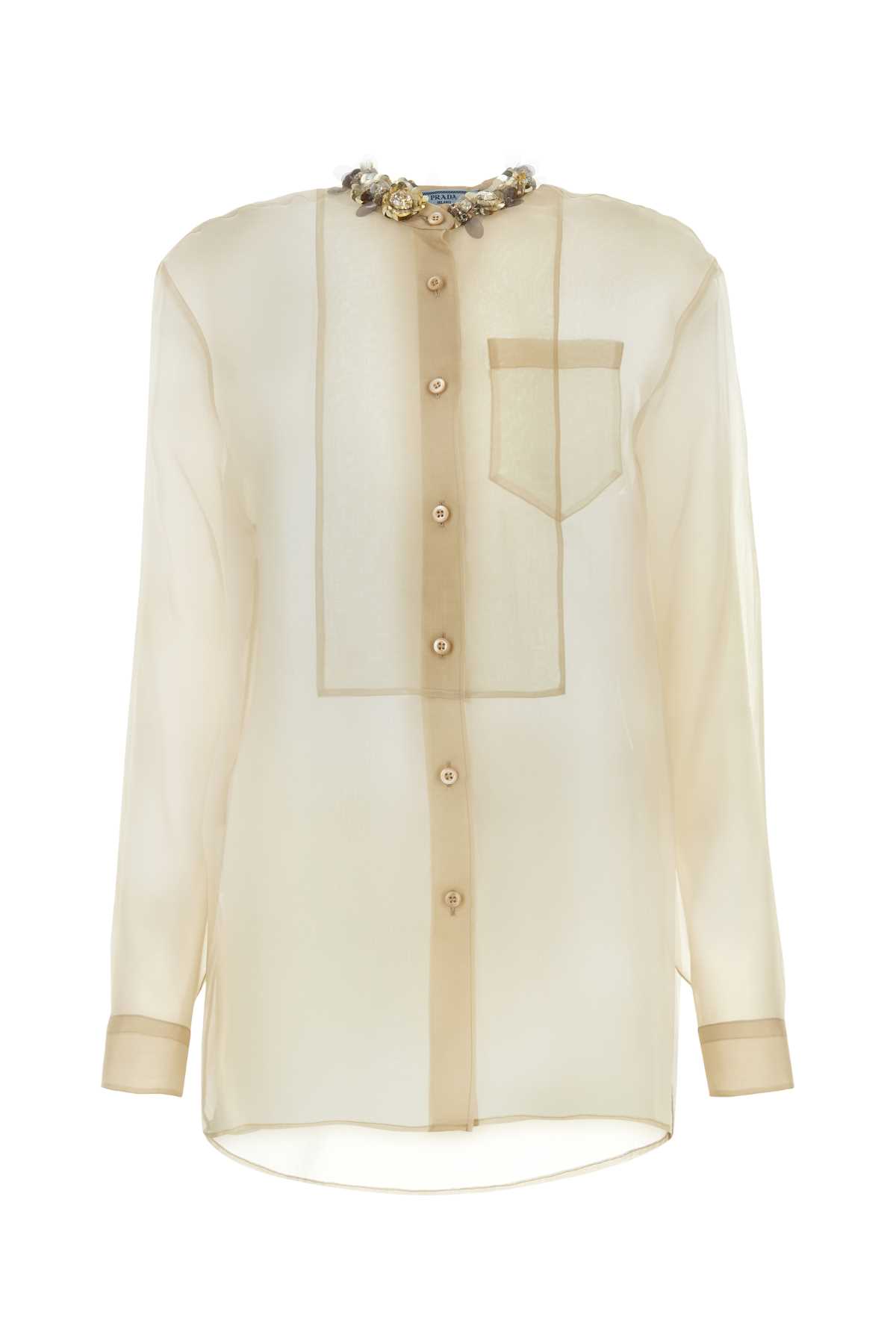 Prada Women's Sand Silk Shirt In Deserto