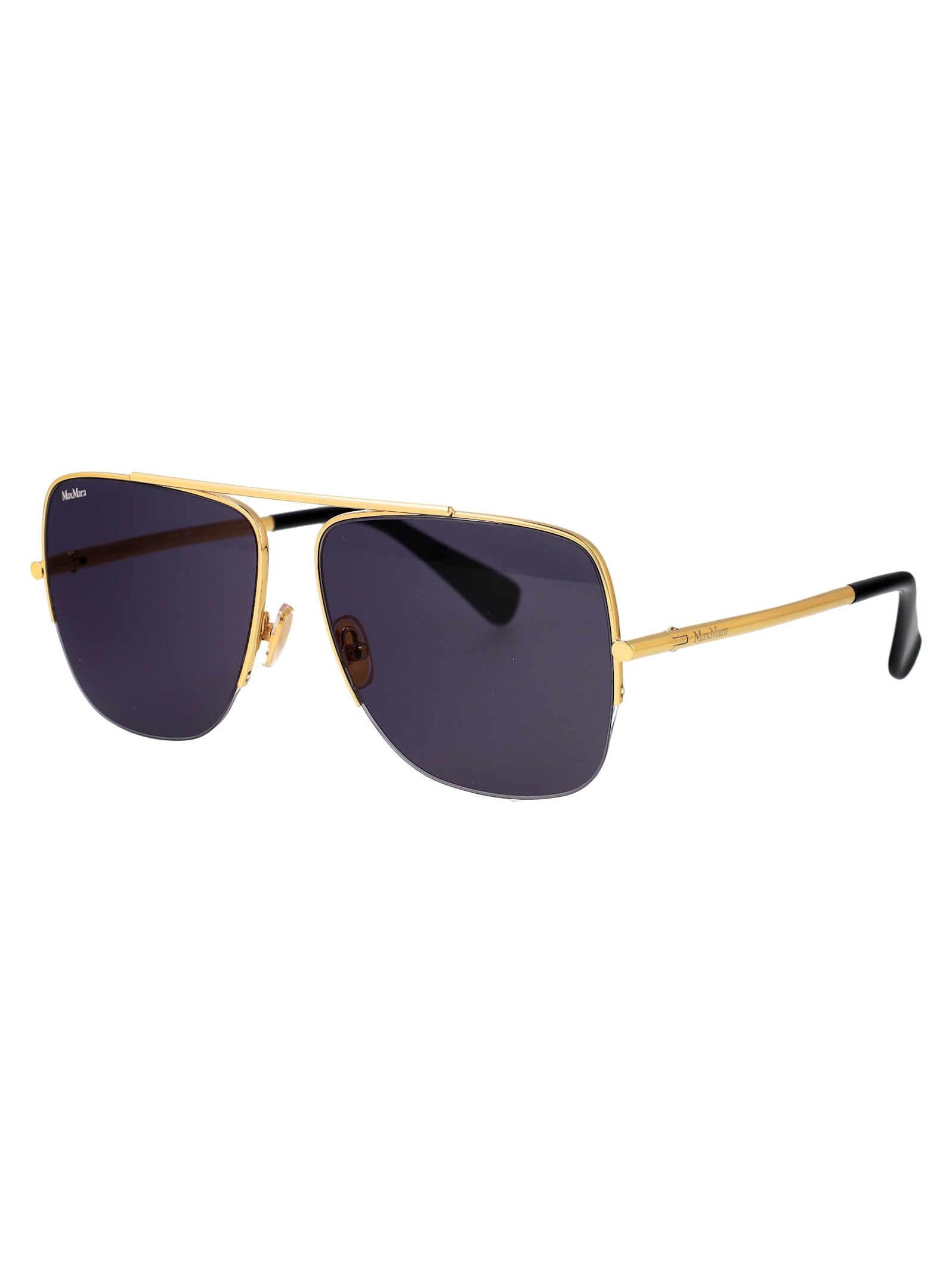 Shop Max Mara Mm0121/s Sunglasses In Gold Blue