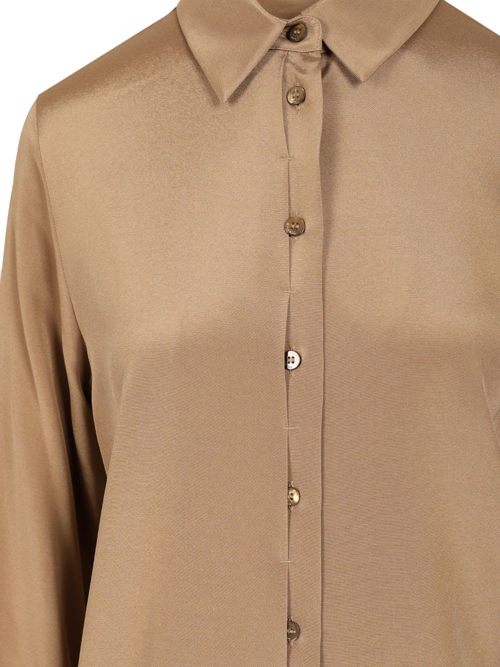 Max Mara Stretch Silk Cady Shirt Shirts Brown In Neutral